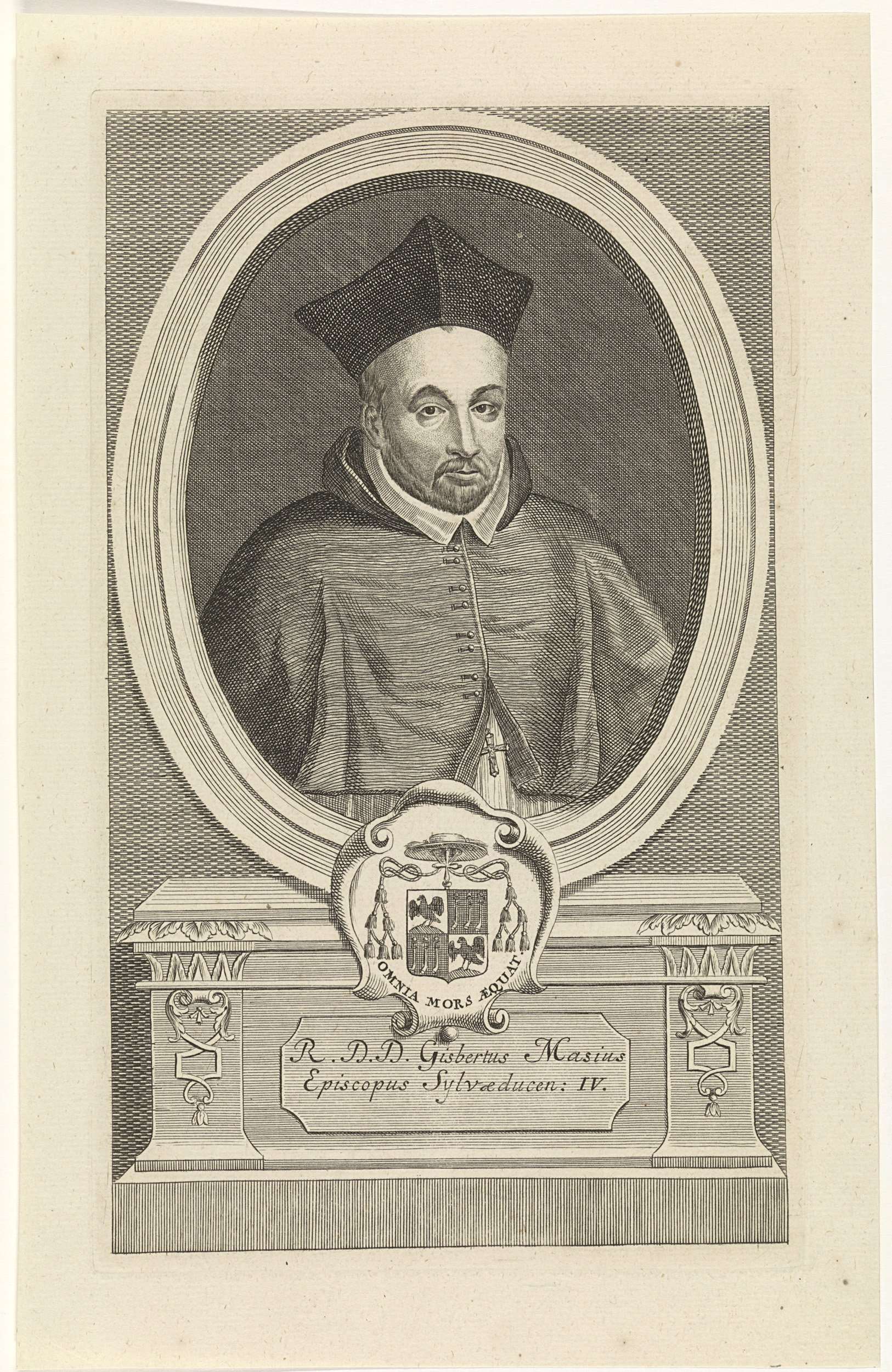 Portrait of Ghisbertus Masius, etching by Jan Baptist Jongelinx