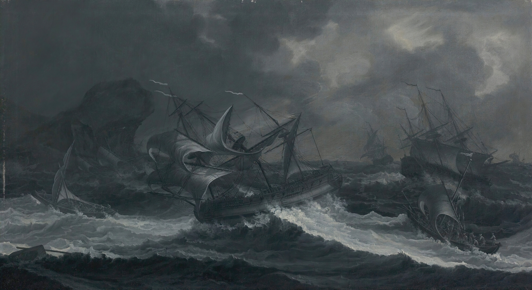 Abstract artwork by Joseph Abeille, oil painting depicting a tempest with swirling colors.