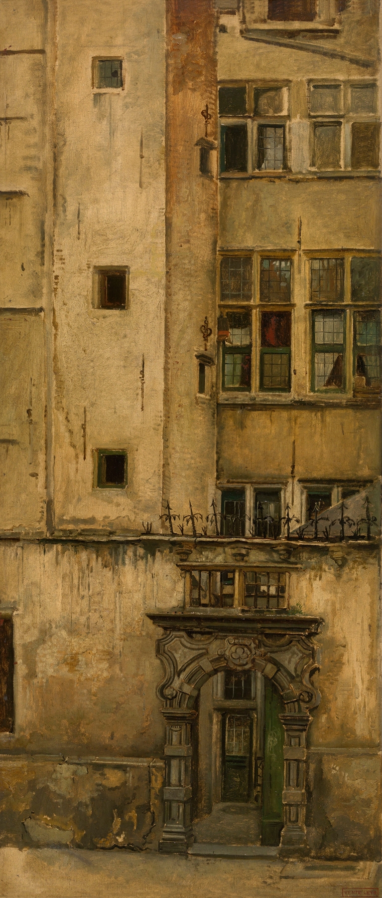 Old Antwerp Facade by Jan August Hendrik Leys, medium unknown
