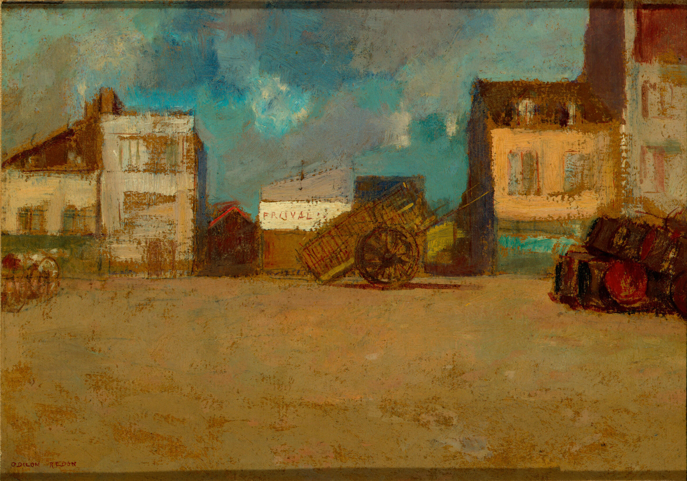 Village Square, Brittany, by Odilon Redon, public domain