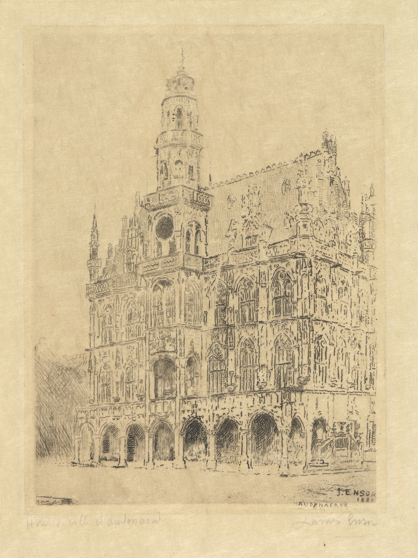Stadhuis van Oudenaarde, by James Ensor, public domain