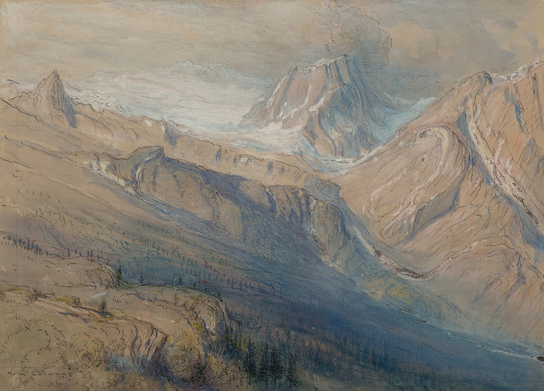 The Hermit Range from Rogers Pass, Canadian Pacific, by Samuel Colman, public domain