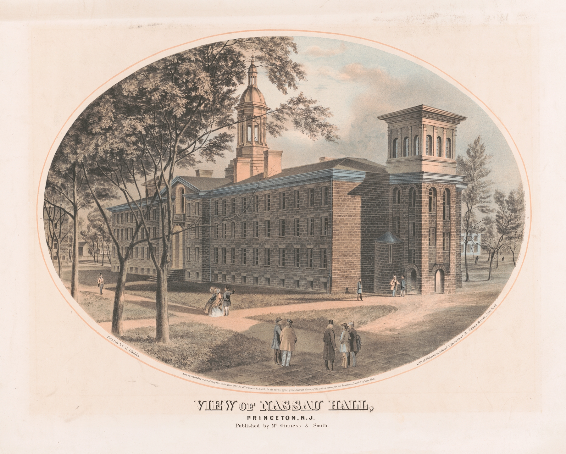 View of Nassau Hall, Princeton, N.J., by Robertson, Seibert & Shearman., public domain