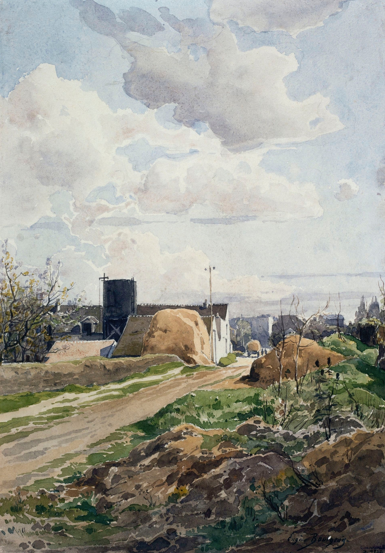 Rue Sacrot, by Eugène Bourgeois, public domain