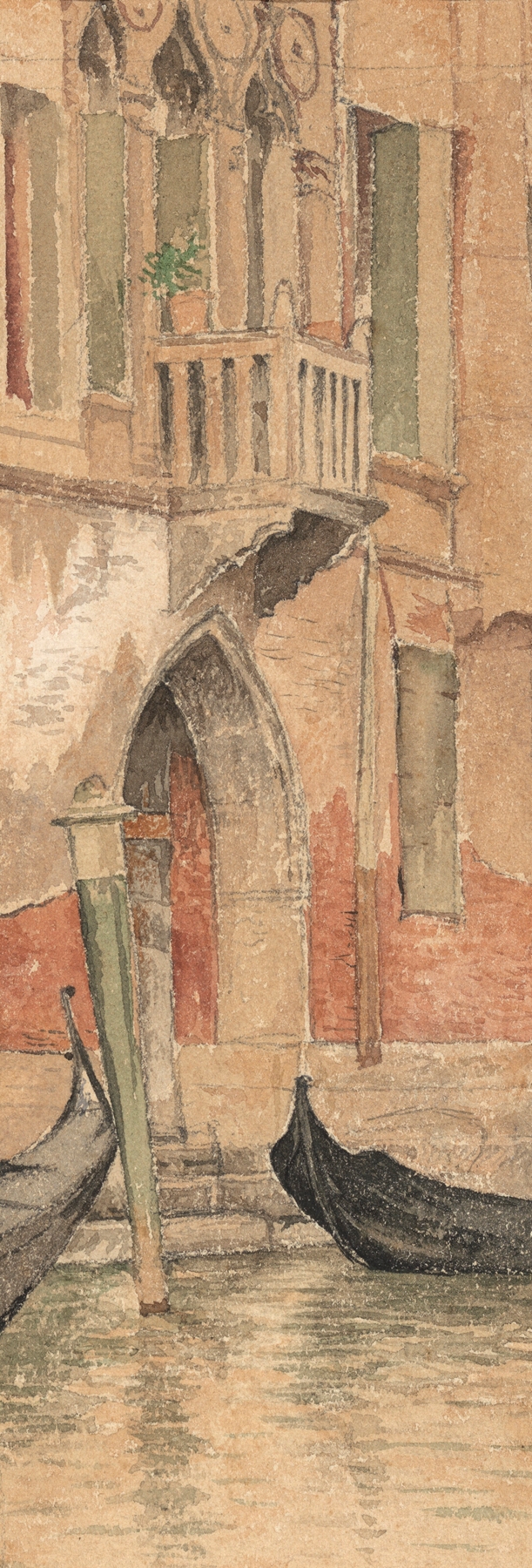 Oil painting of Marco Polo's house in Venice by Joseph Edward Southall