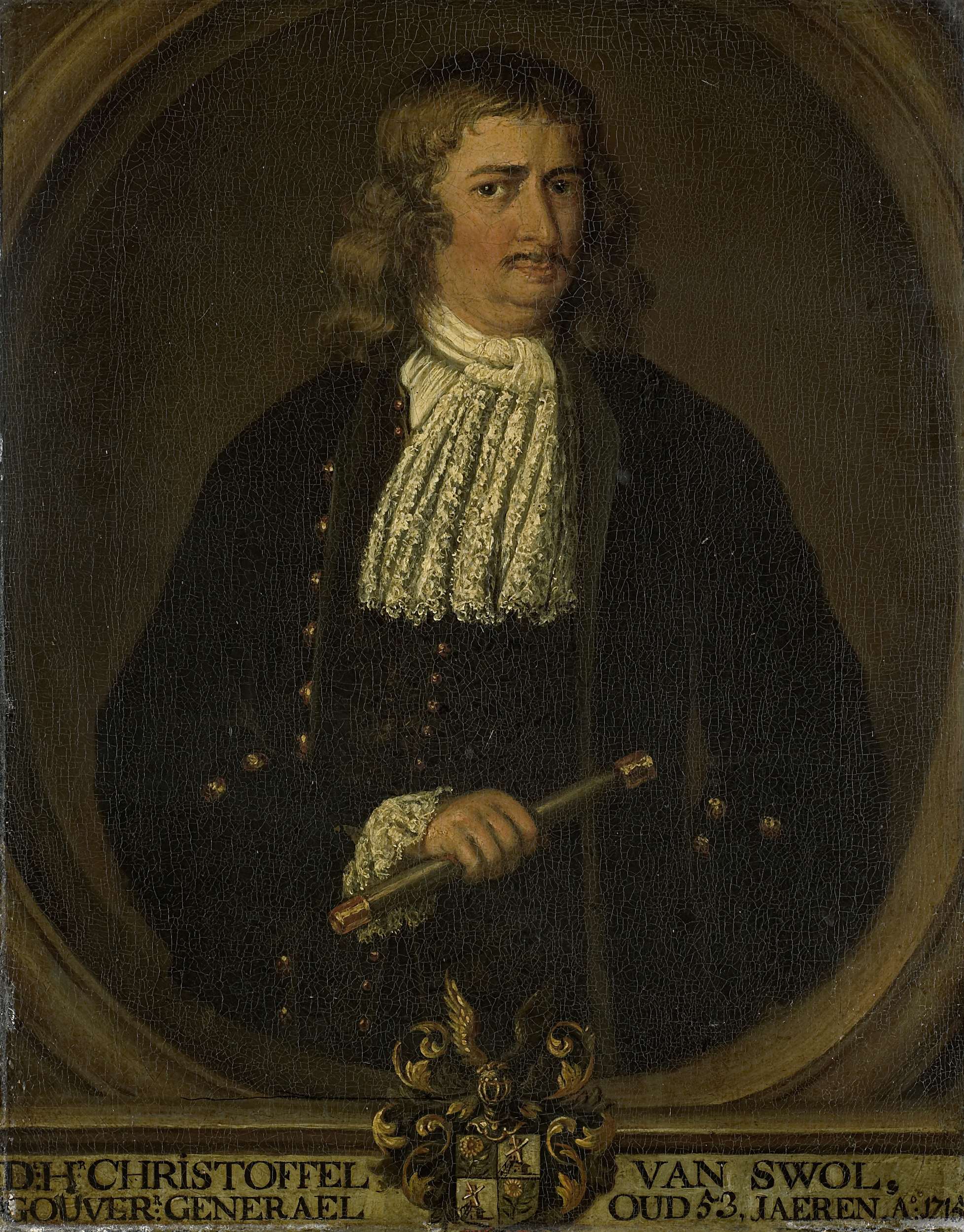 Portrait of Christoffel van Swoll, oil painting by Hendrik van den Bosch