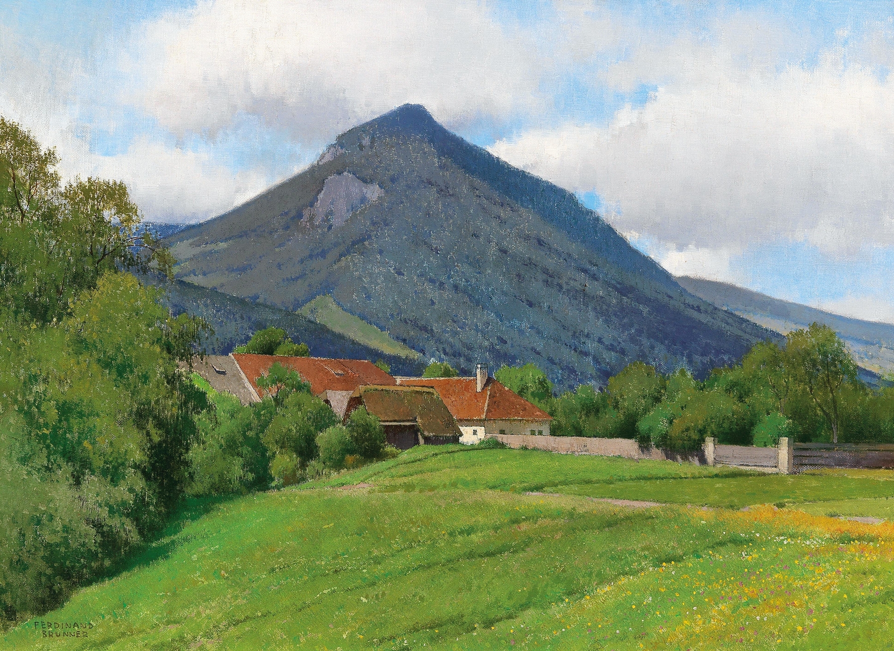 Landschaft aus dem Almtal, by Ferdinand Brunner, public domain