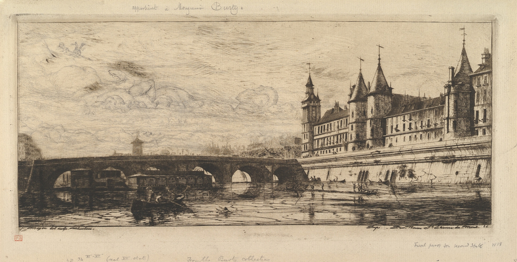Le Pont au Change, by Charles Meryon, public domain