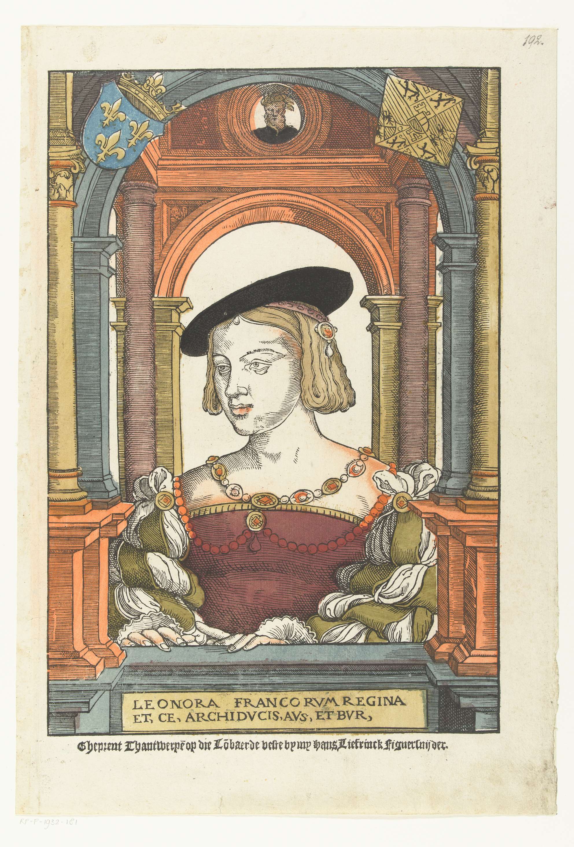 Portret van Eleonora van Frankrijk, by Hans Liefrinck (I), public domain