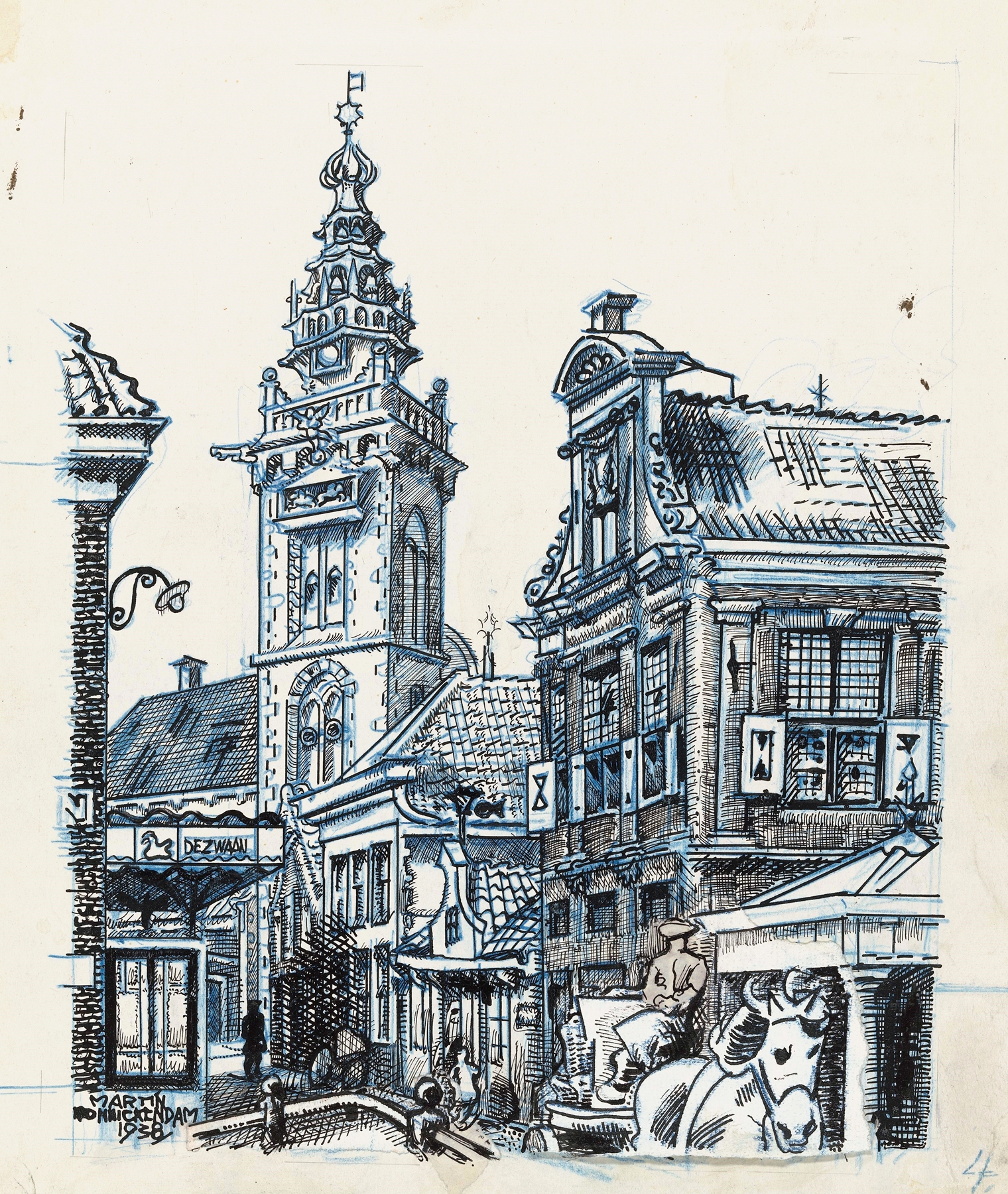 Architecture of Speeltoren and Waaggebouw by Martin Monnickendam, realism