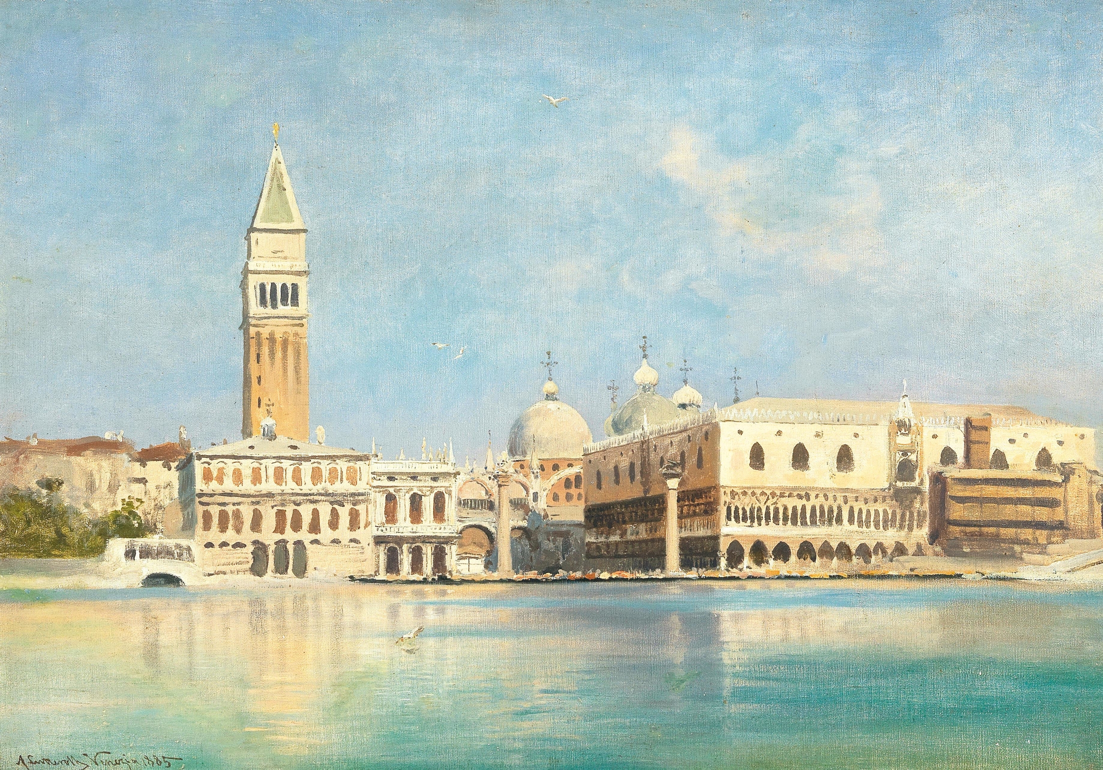 Venice, View Of St. Mark’s Square, by Ascan Lutteroth, public domain