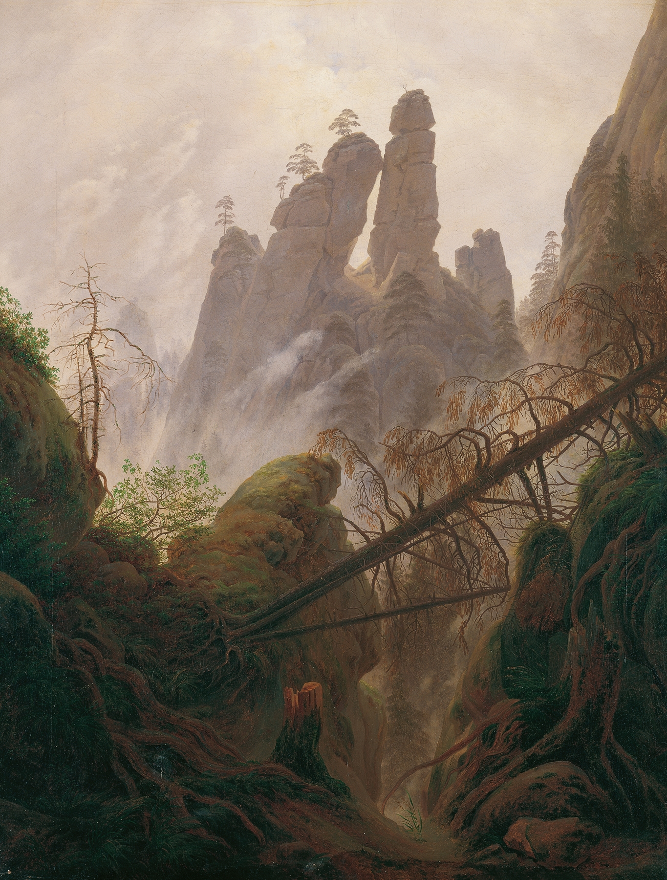Felsenlandschaft im Elbsandsteingebirge, by Caspar David Friedrich, public domain