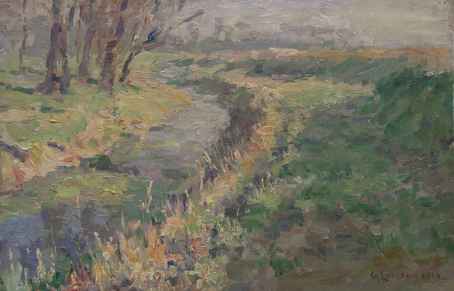 Paysage ruisseau dans la campagne, by Gustave Loiseau, public domain
