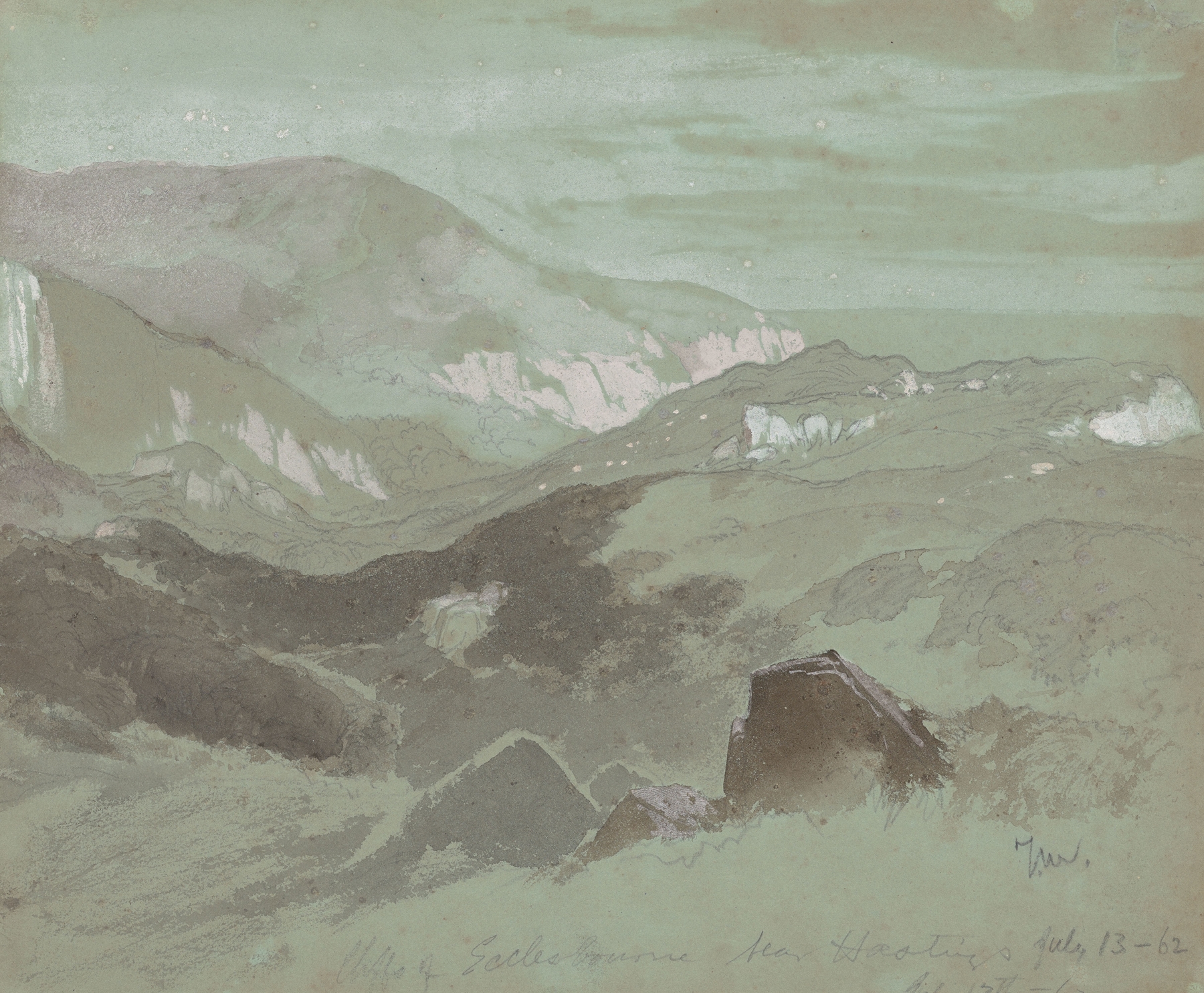 Cliffs of Ecclesbourne Near Hastings, oil on canvas by Thomas Moran