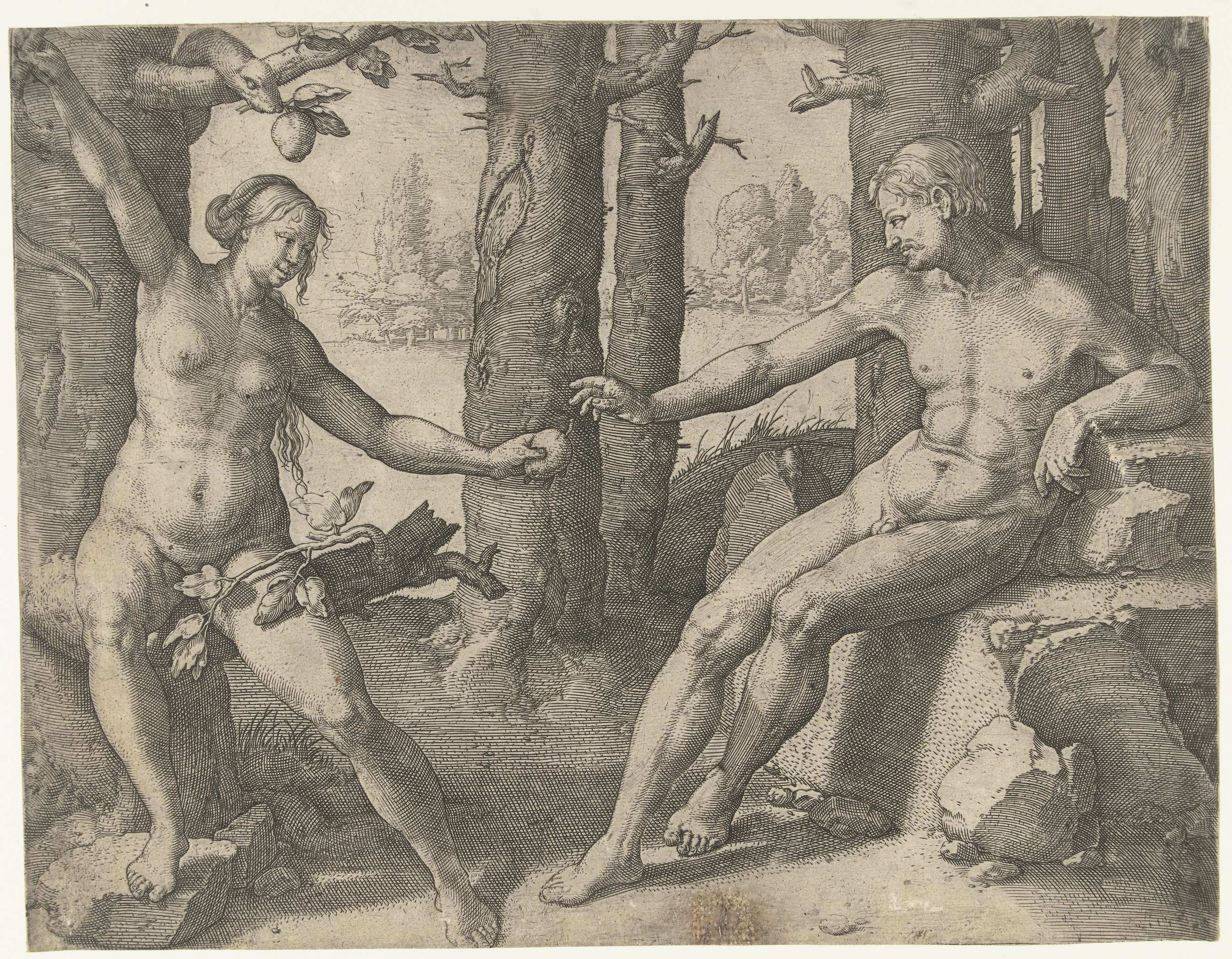 De zondeval, by Lucas van Leyden, public domain