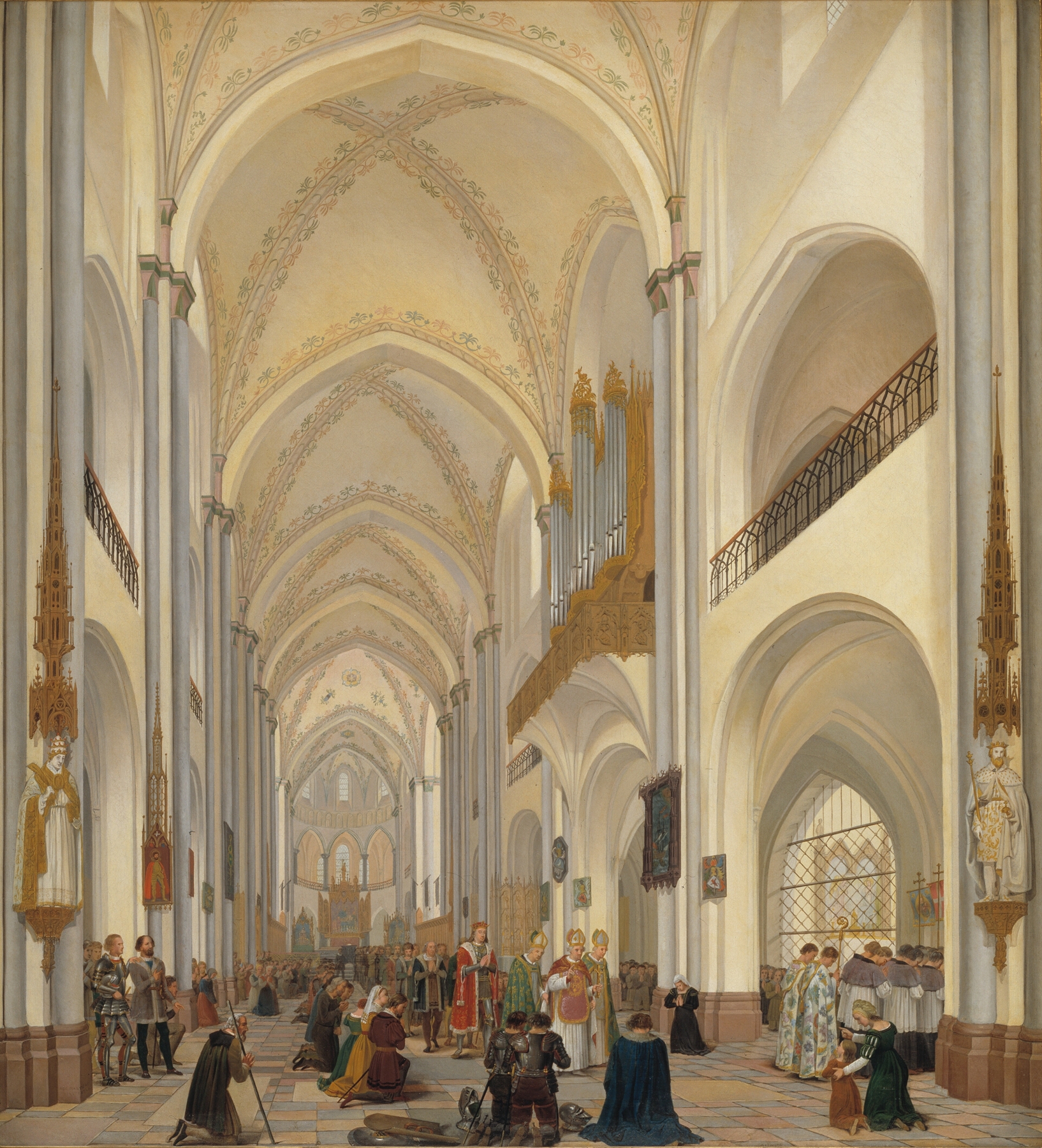 Interior of Roskilde Cathedral, oil painting by Ditlev Martens