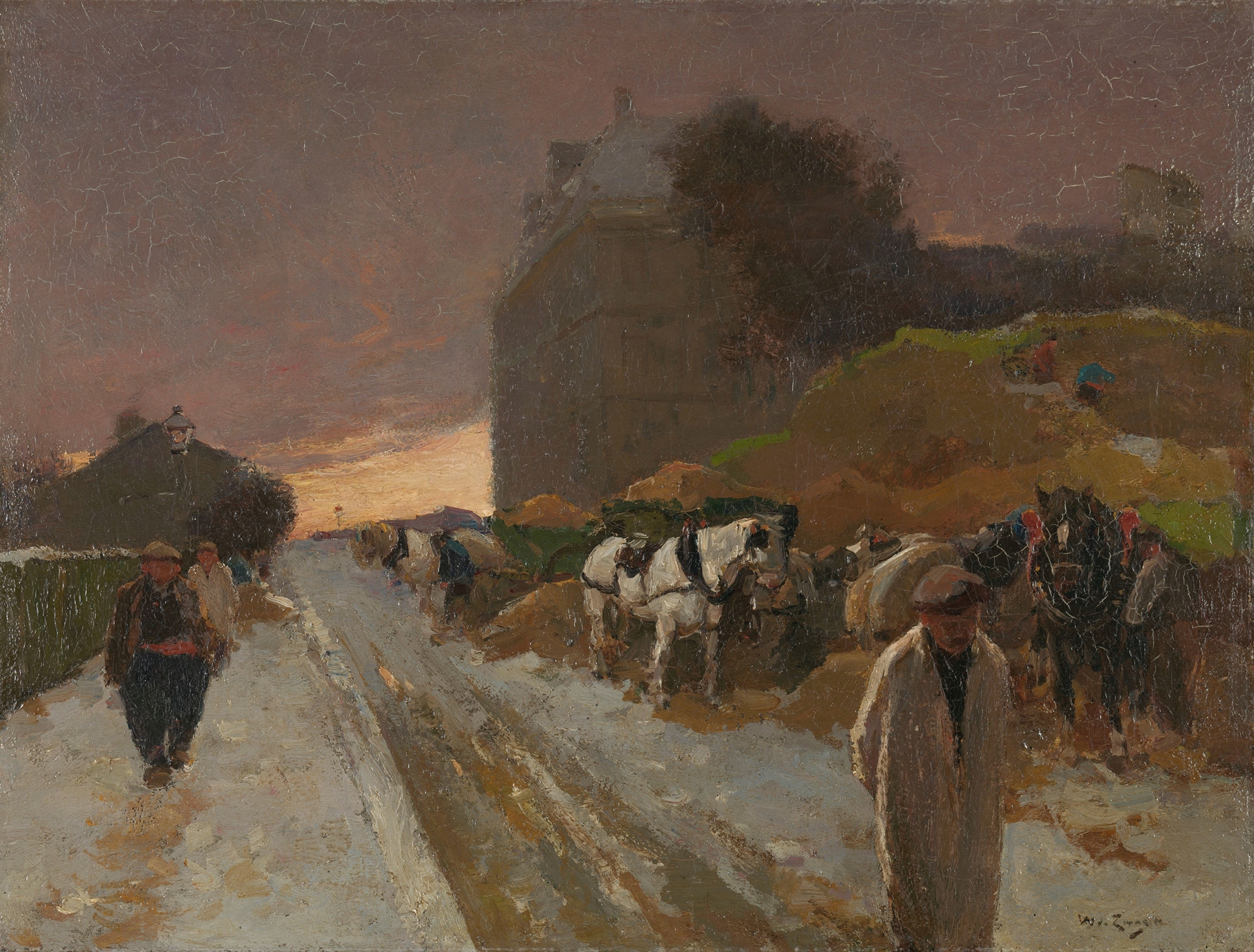 Street in Montmartre, Paris, in the Winter, by Willem de Zwart, public domain