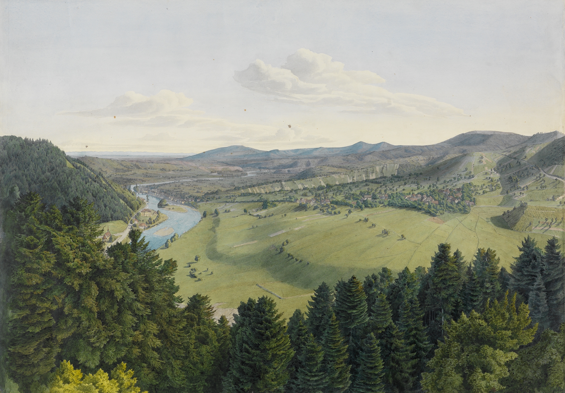 Blick vom Bergfried des Schlosses Eberstein nach Norden, by Carl Ludwig Frommel, public domain
