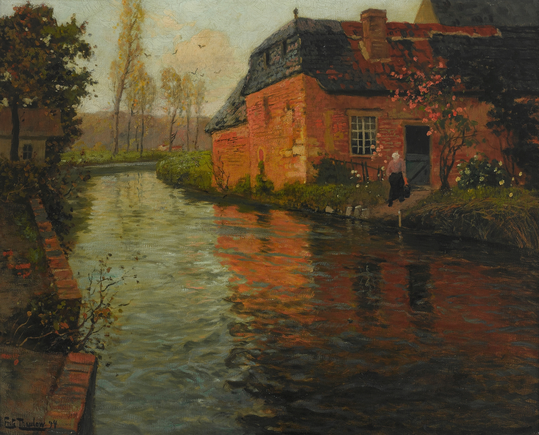 A view of the river La Varenne, oil painting by Frits Thaulow
