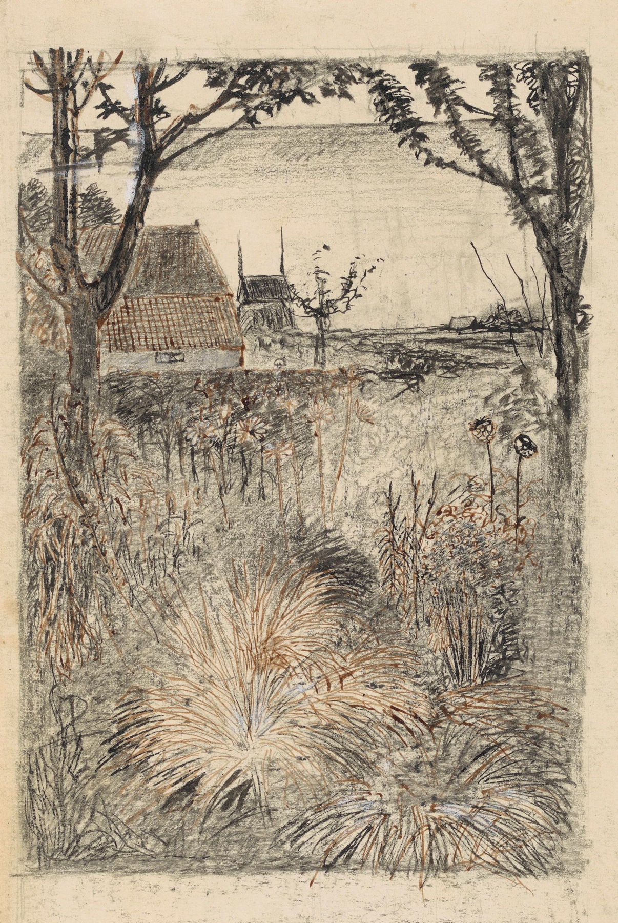 Herfsttuin by Jan Mankes, oil painting depicting a vibrant autumn garden