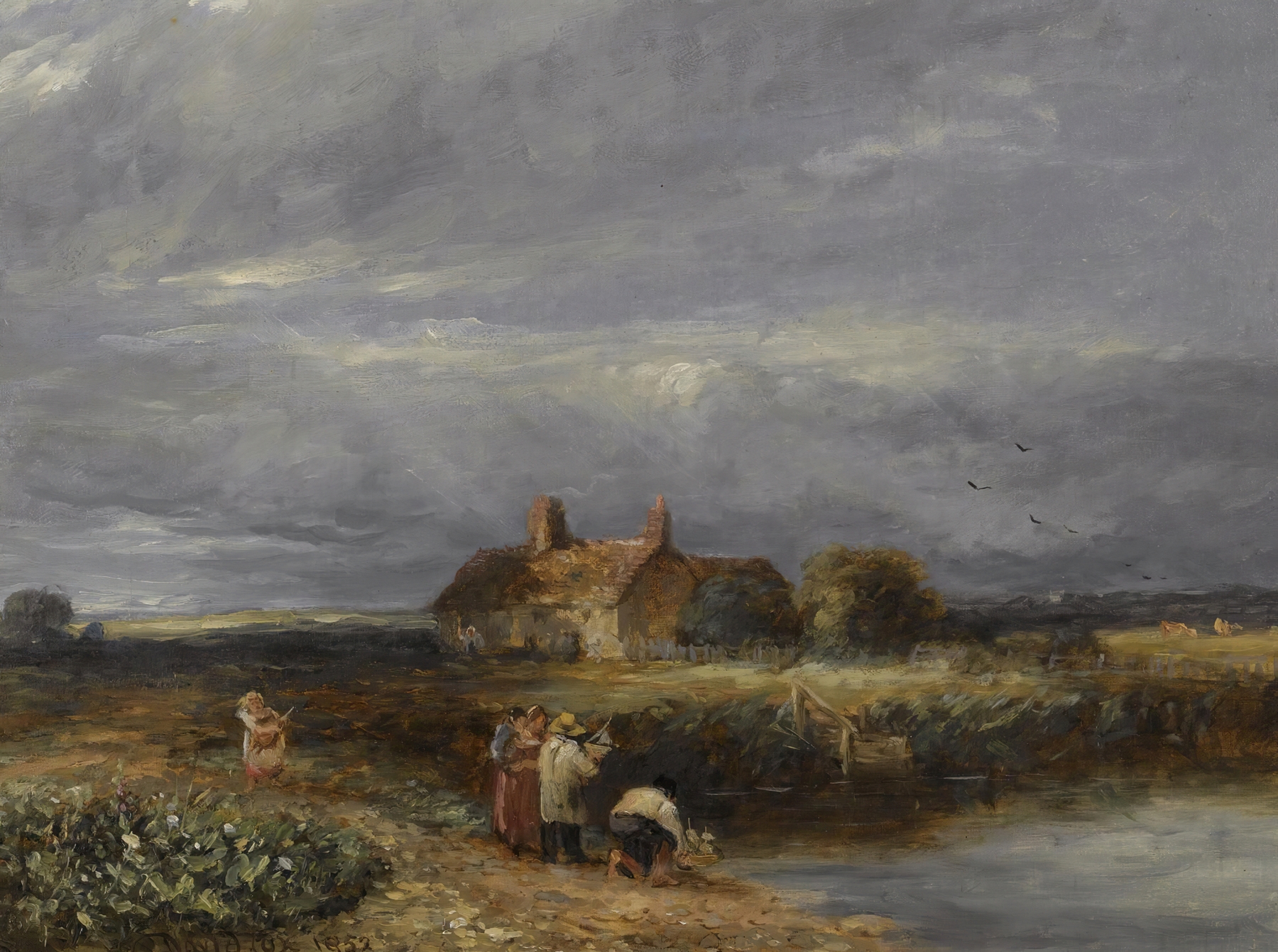 The Young Mariners by David Cox, depicting young sailors at sea, oil painting