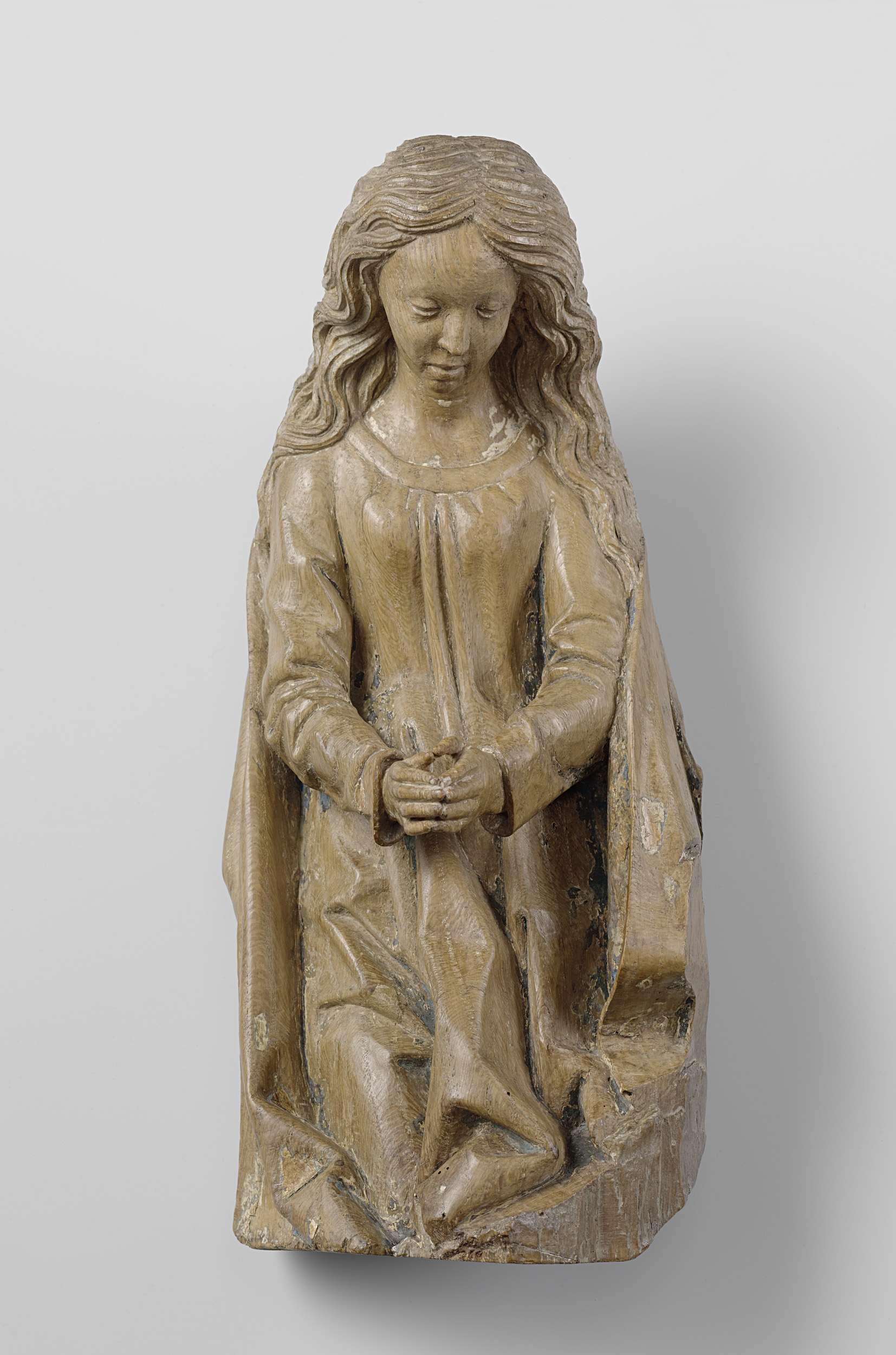 Mary, Joseph and three angels, oak sculpture by Adriaen van Wesel
