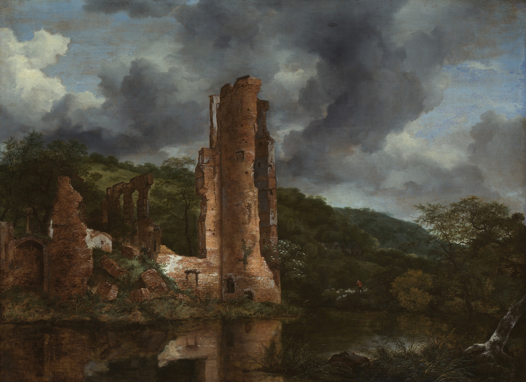 Landscape with the Ruins of the Castle of Egmond, by Jacob van Ruisdael, public domain