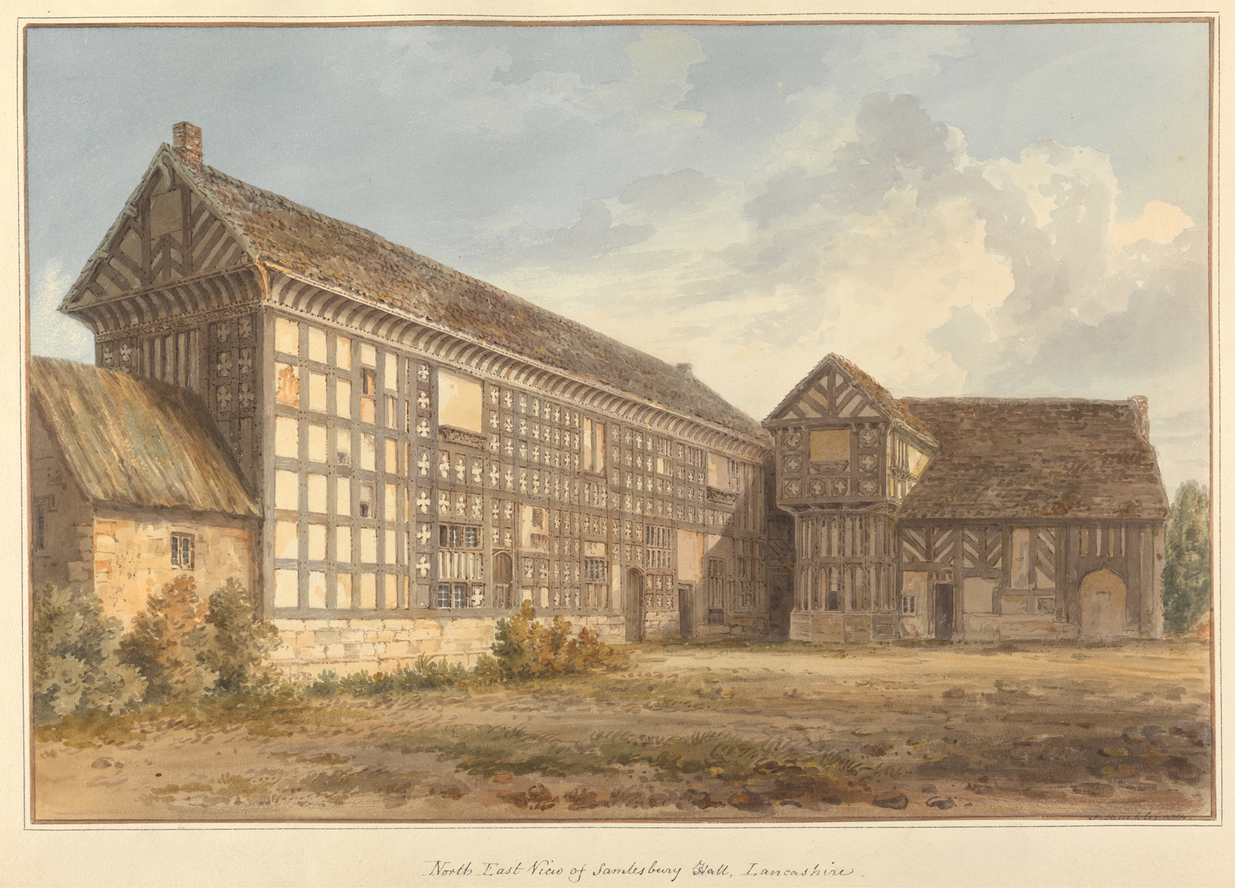 North East View of Samlesbury Hall, oil painting by John Buckler