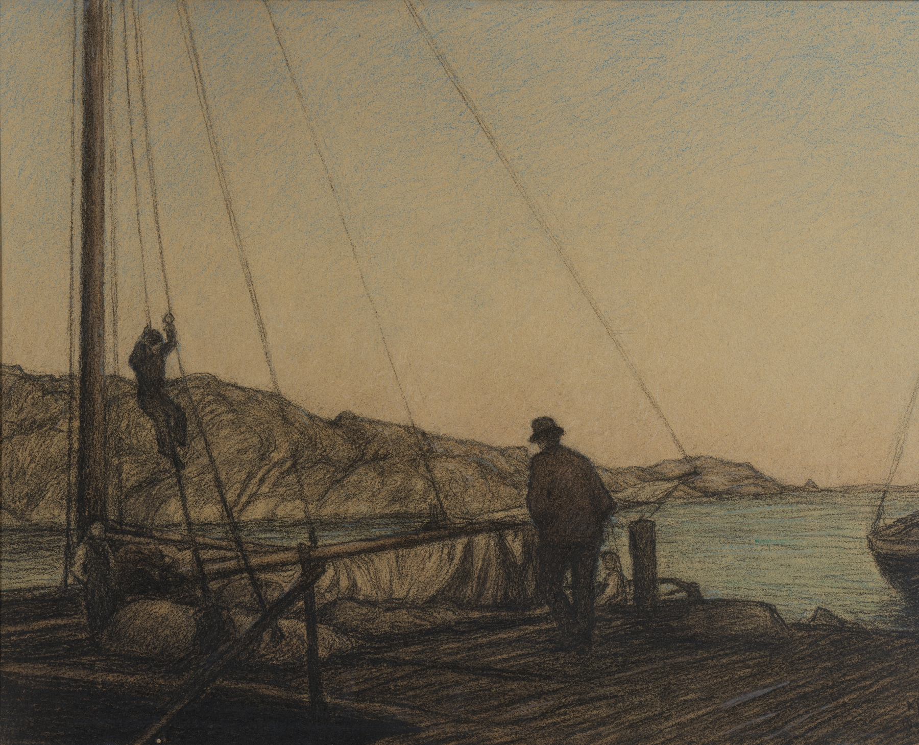 The Quay, by Karl Nordström, public domain