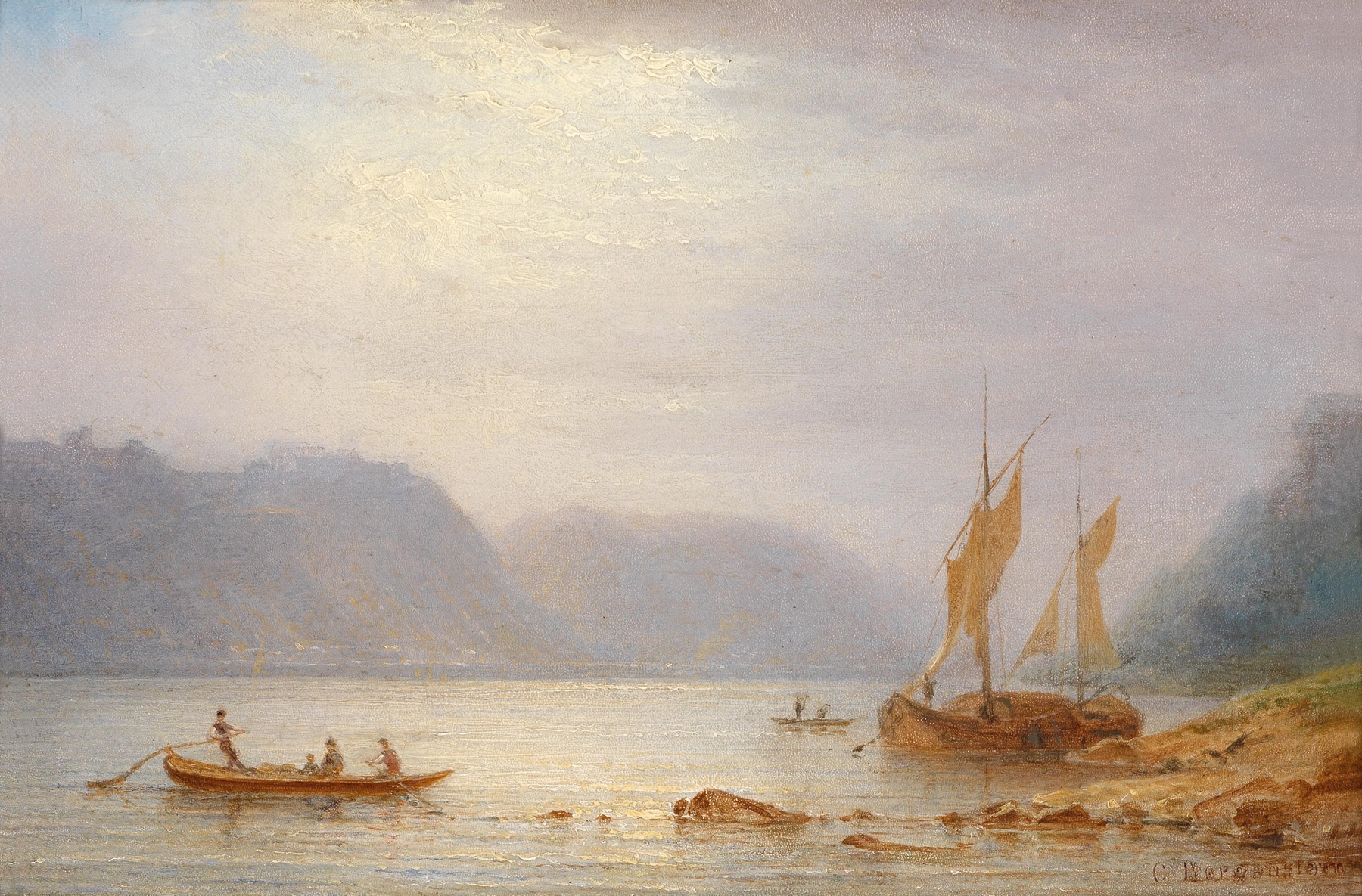 Mittagssonne St. Goarshausen, by Carl Morgenstern, public domain