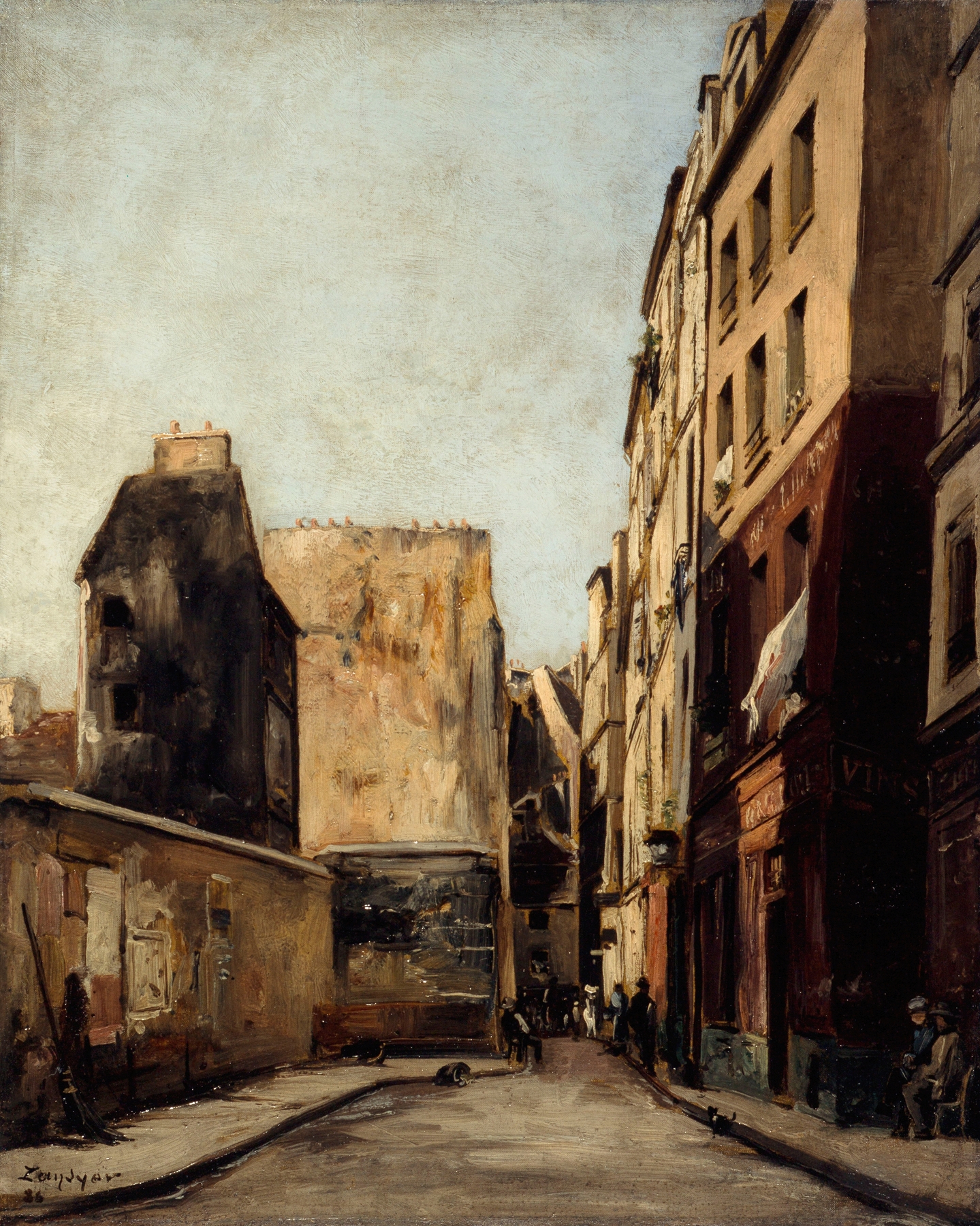 Landscape of La Rue Saint-Julien-le-Pauvre, oil on canvas by Emmanuel Lansyer