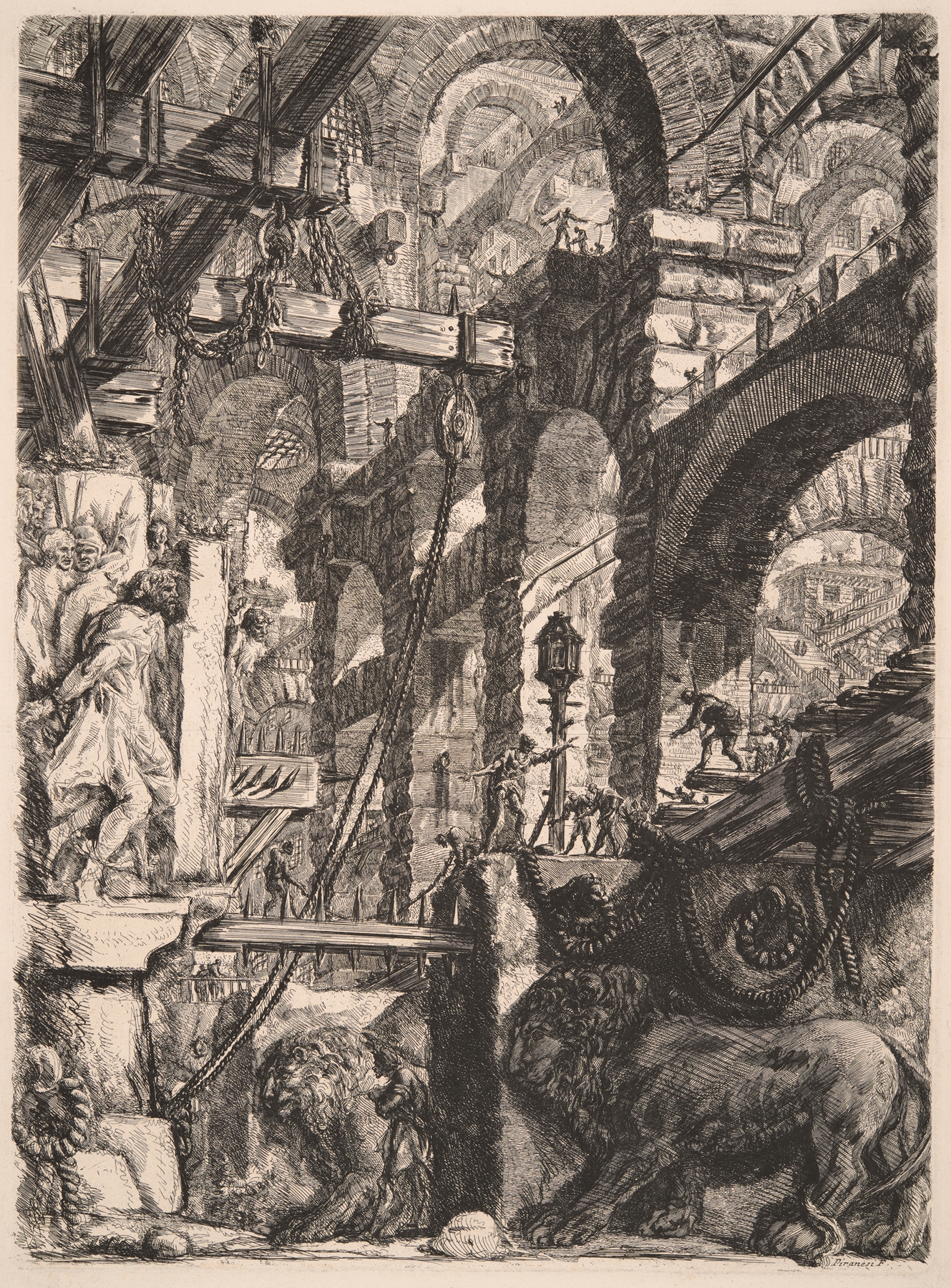The Lion Bas-Reliefs, by Giovanni Battista Piranesi, public domain