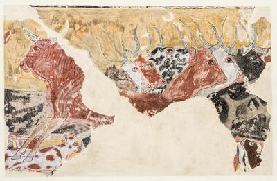 Abstract watercolor by Nina de Garis Davies featuring soft hues and gentle glow
