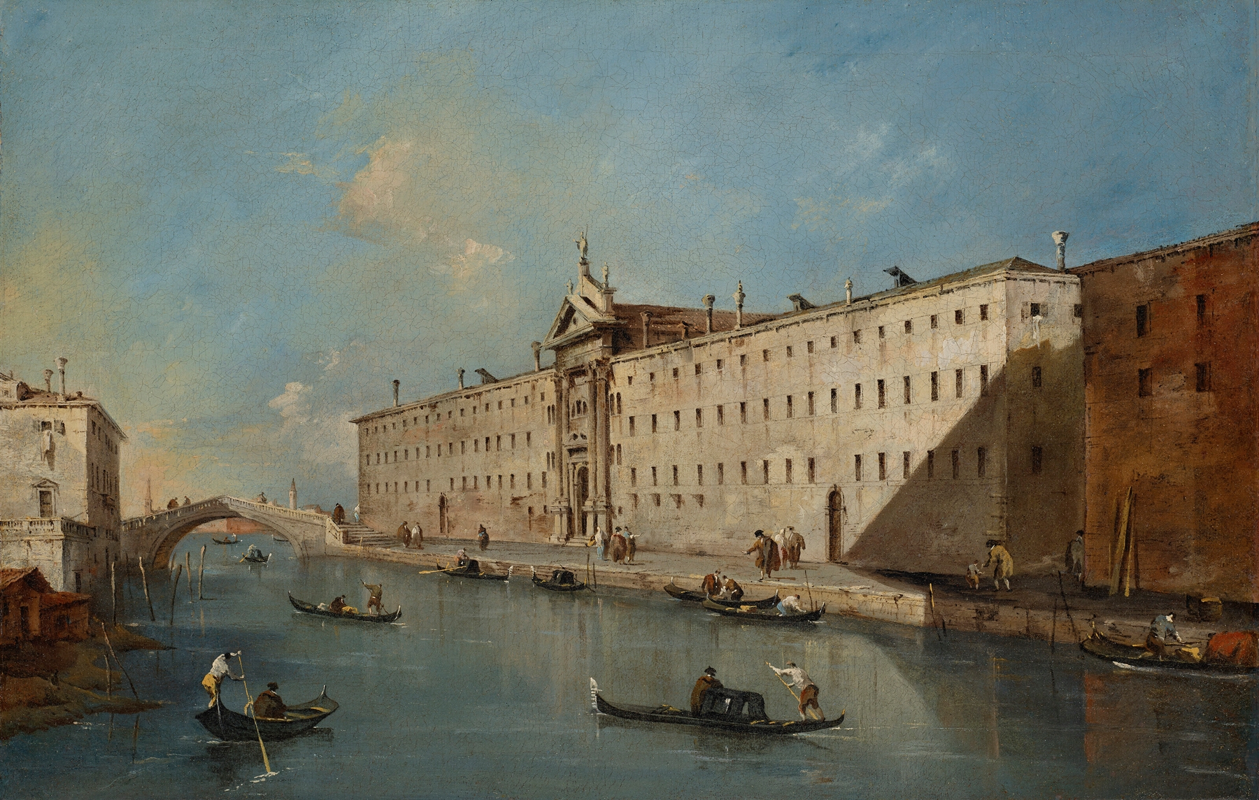 Venice, the Rio Dei Mendicanti looking North with the church of San Lazzaro dei Mendicanti, by Francesco Guardi, public domain