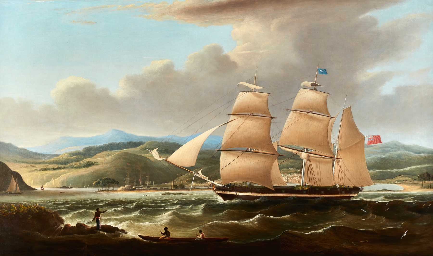 Lone British Schooner, by Robert Salmon, public domain
