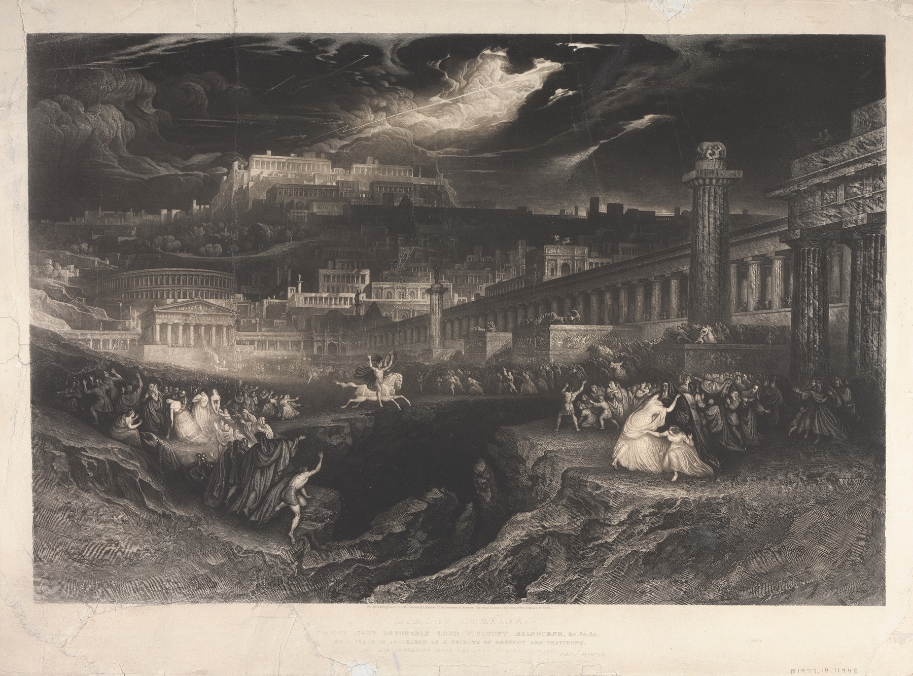 Marcus Curtius, by John Martin, public domain
