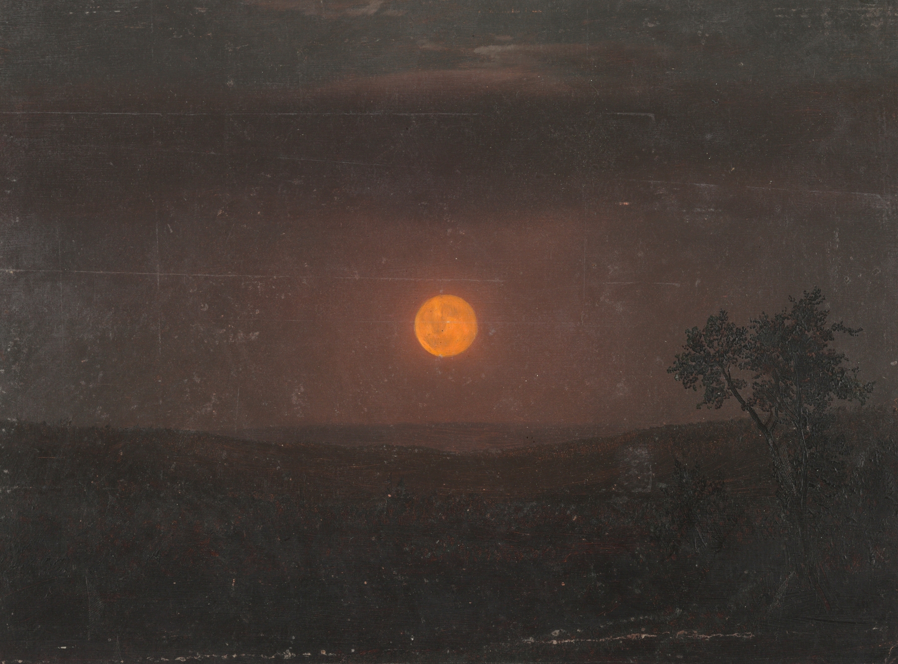 Moonlight, Church’s farm, by Frederic Edwin Church, public domain