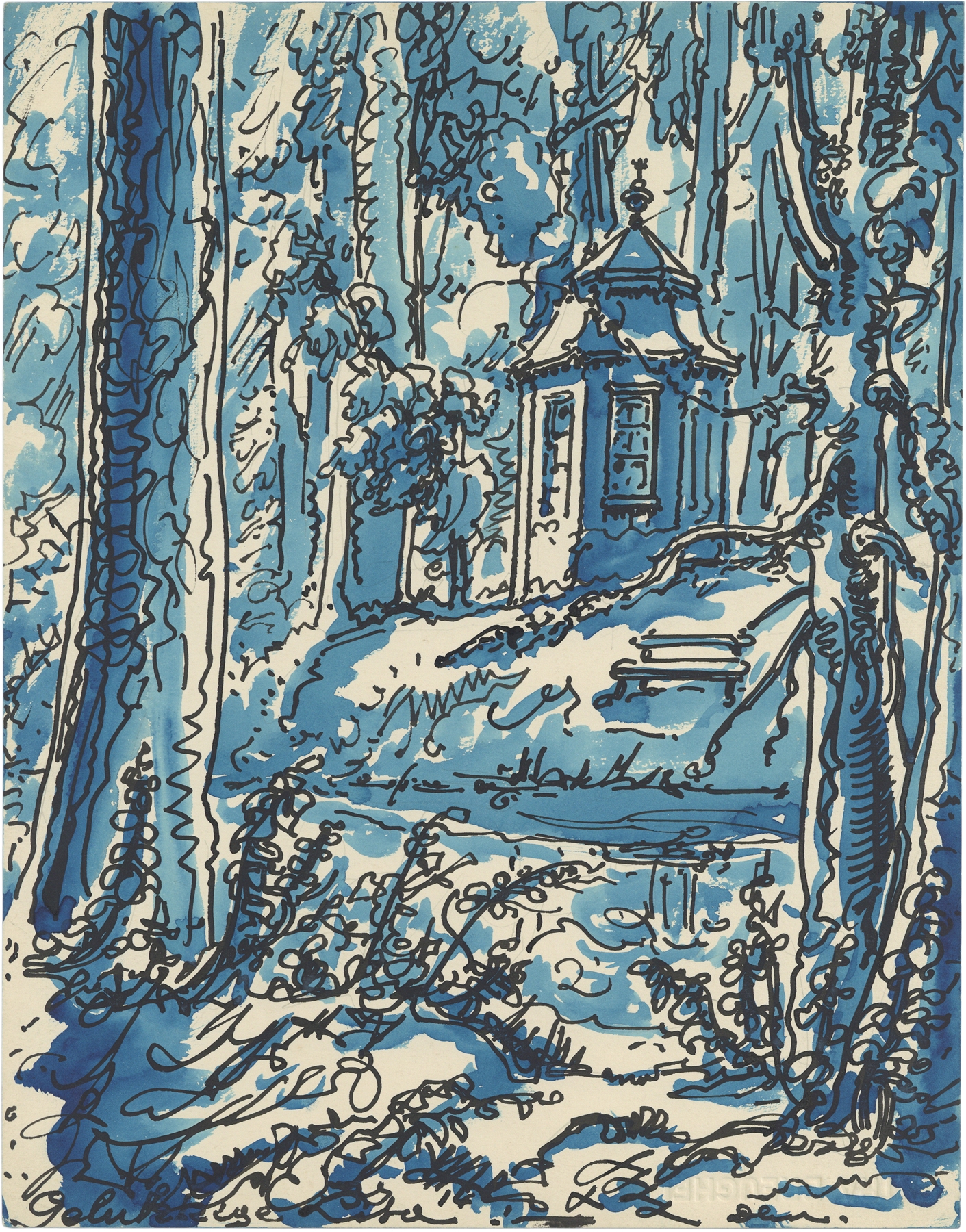 Kapel in het bos – Gelukkige Lisa, by Alfred Ost, public domain