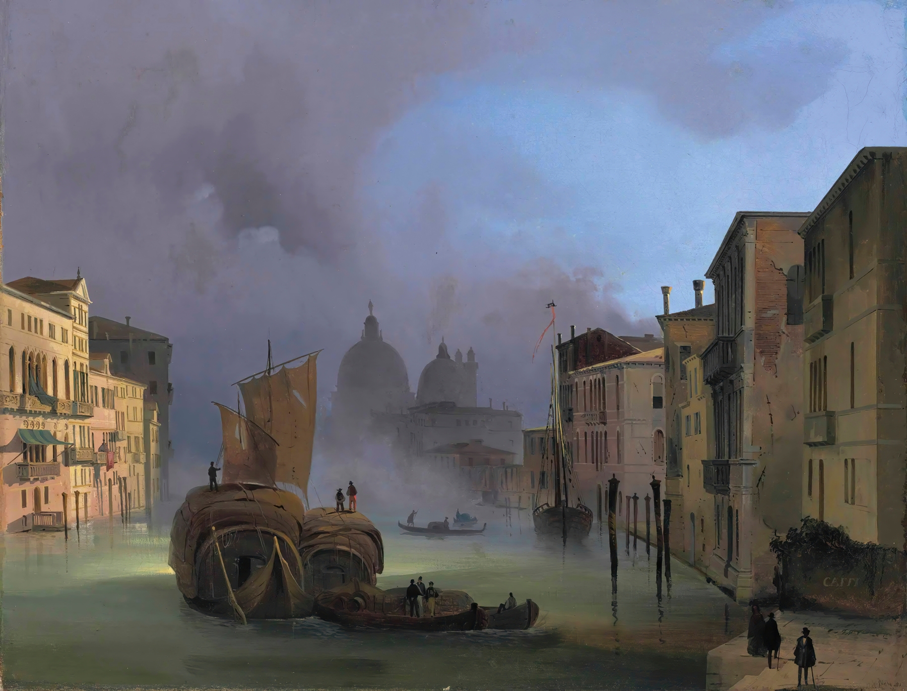 The Grand Canal, Venice, From The Ponte Dell’accademia, With Santa Maria Della Salute, by Ippolito Caffi, public domain
