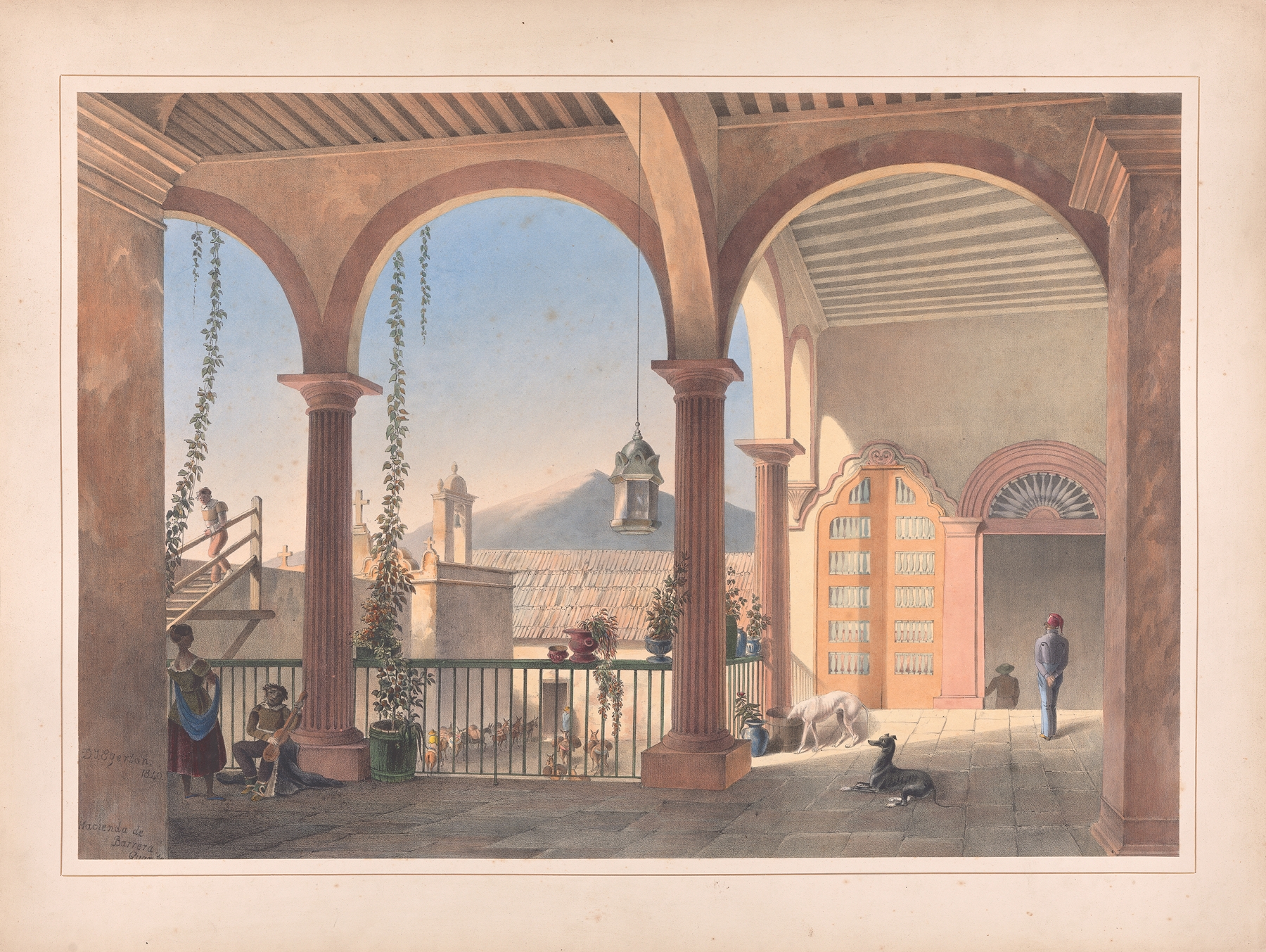 Landscape by Daniel Thomas Egerton, 1840, depicting lush greenery and rugged terrain.