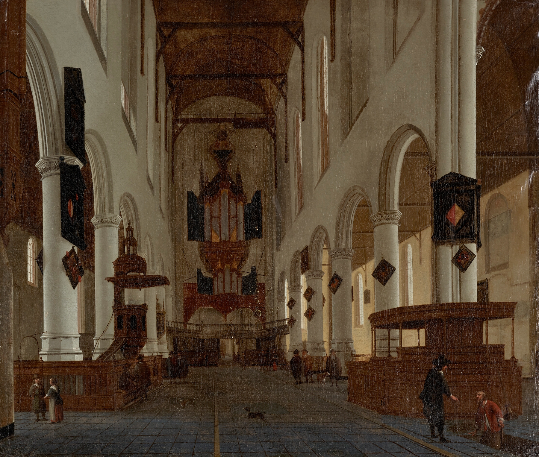 Interior of Oude Kerk, Delft by Hendrick Cornelisz. van Vliet, oil painting