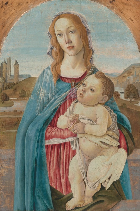 Sandro Botticelli's 'Virgin and Child' depicts the Madonna and Jesus with delicate features.