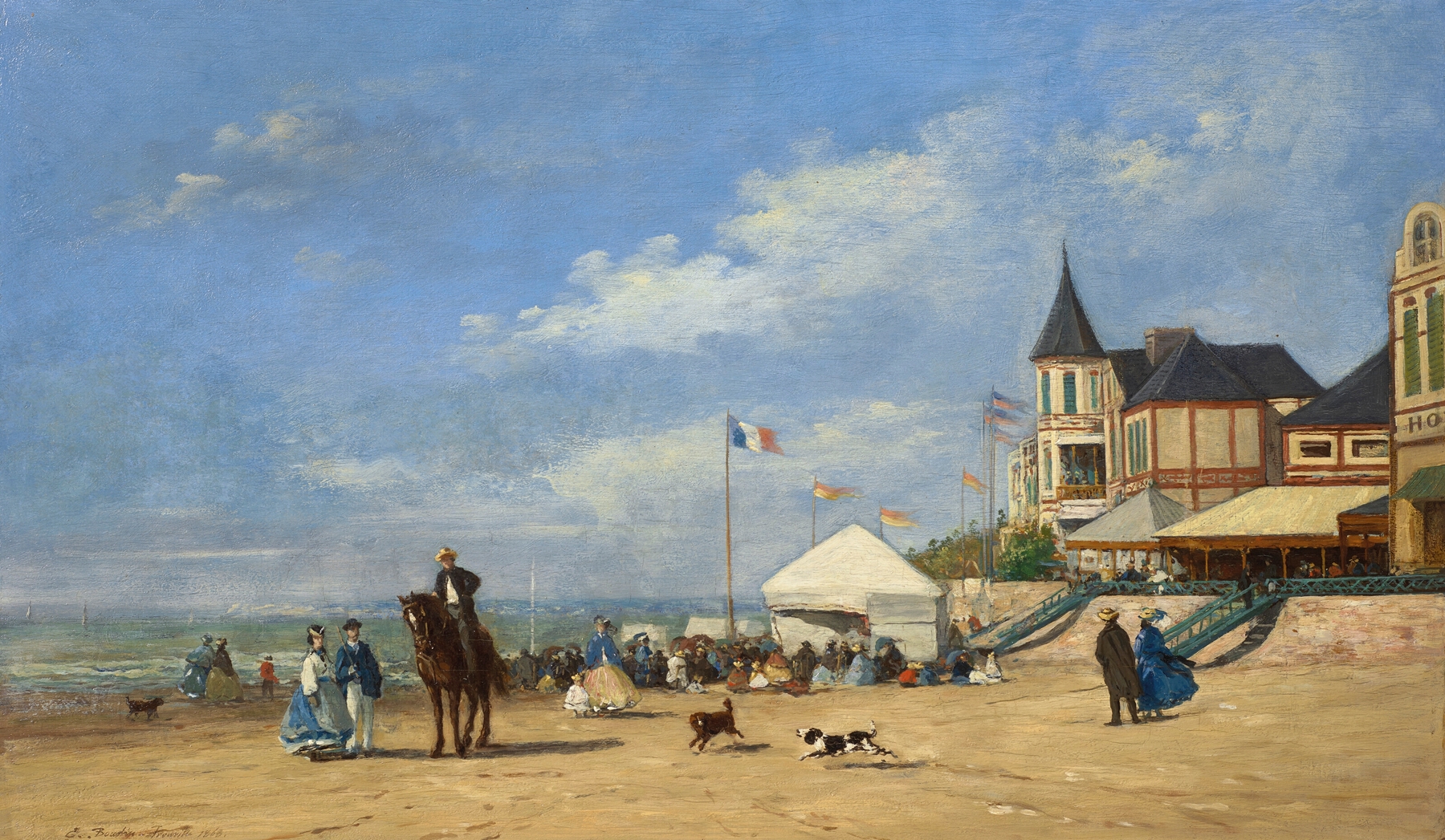 La plage de Trouville, by Eugène Boudin, public domain