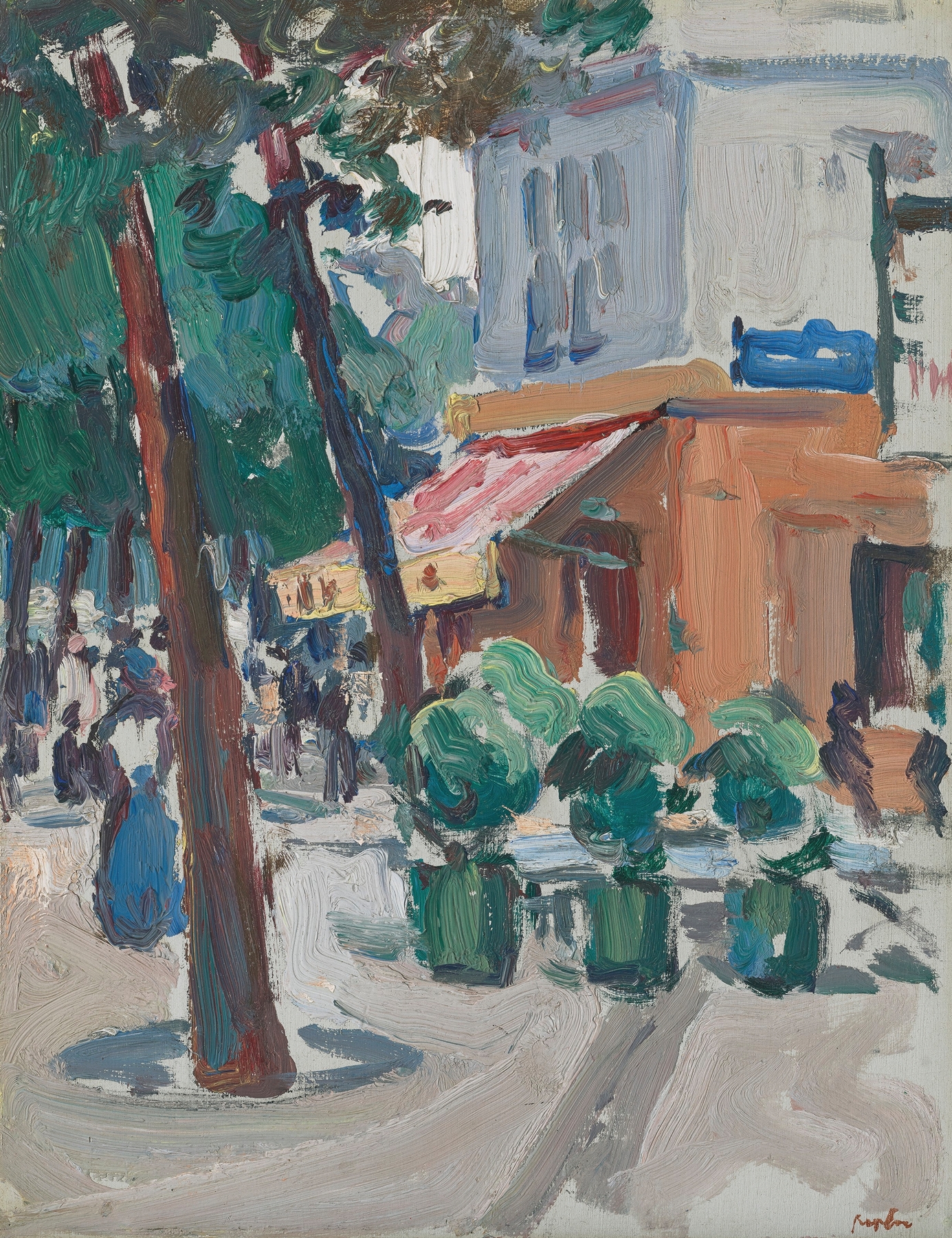 Genre scene in Luxembourg Gardens, oil painting by Samuel John Peploe