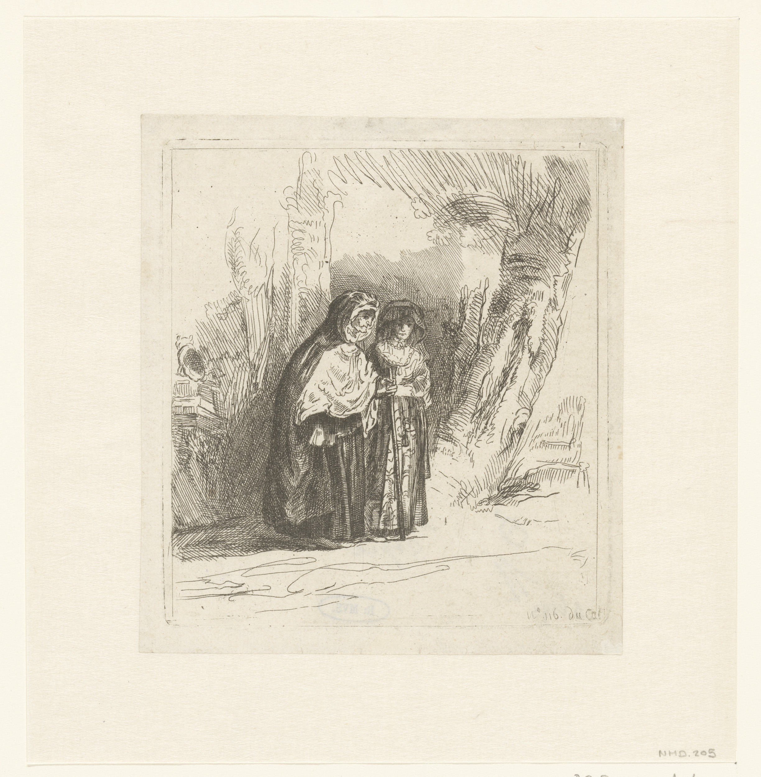 Portrait of a Spanish gypsy in etching by Pierre François Basan