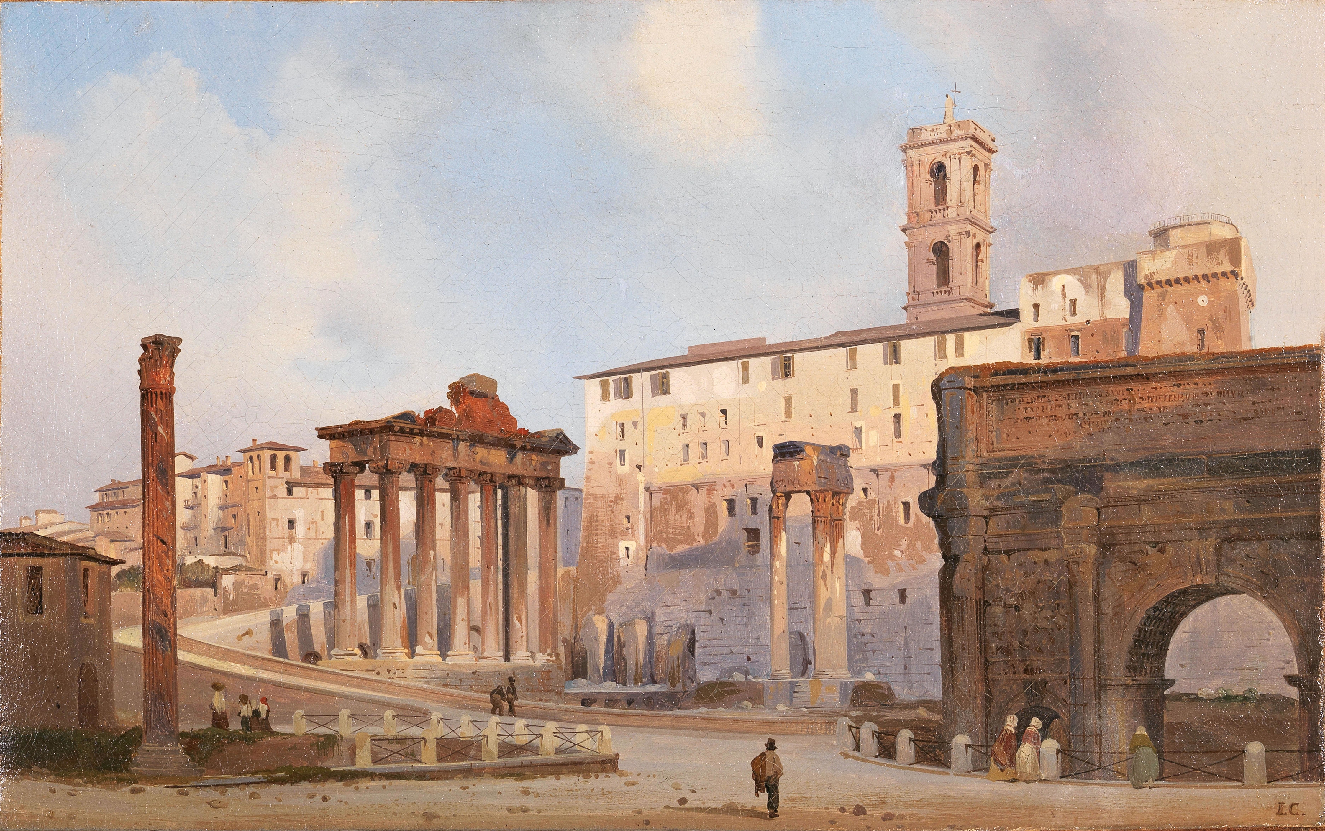 The Roman Forum, by Ippolito Caffi, public domain