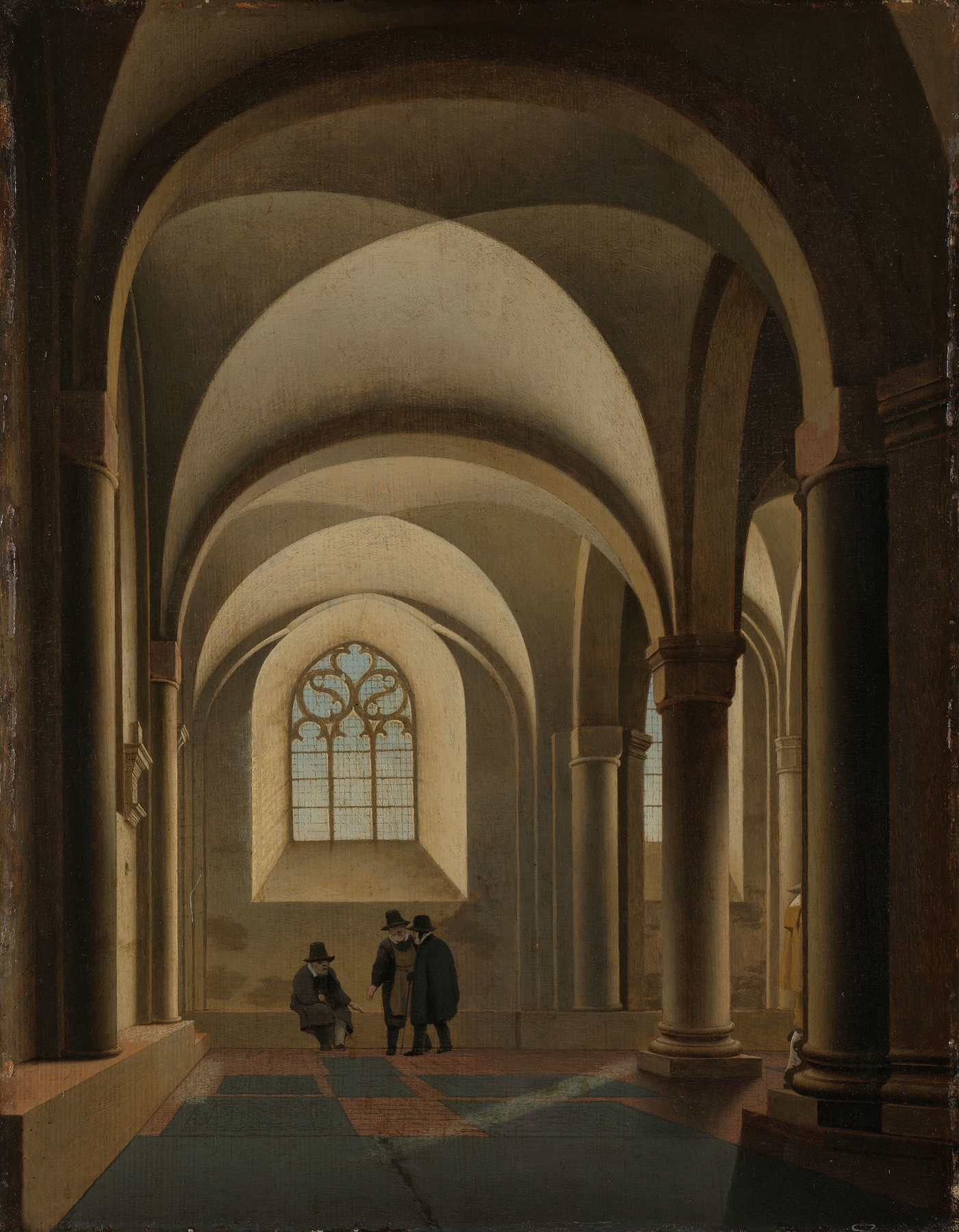 The westernmost bays of the south aisle of the Mariakerk in Utrecht, by Pieter Jansz Saenredam, public domain
