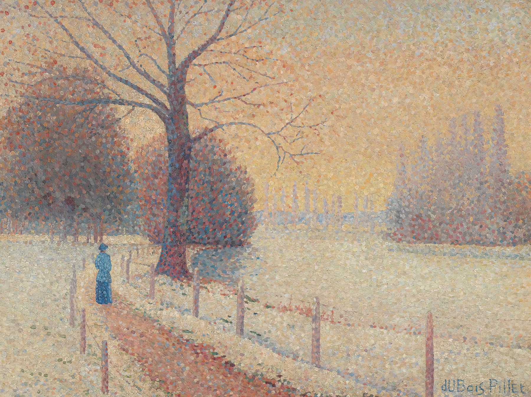 Le Puy En Hiver by Albert Dubois-Pillet, oil painting depicting a winter landscape.