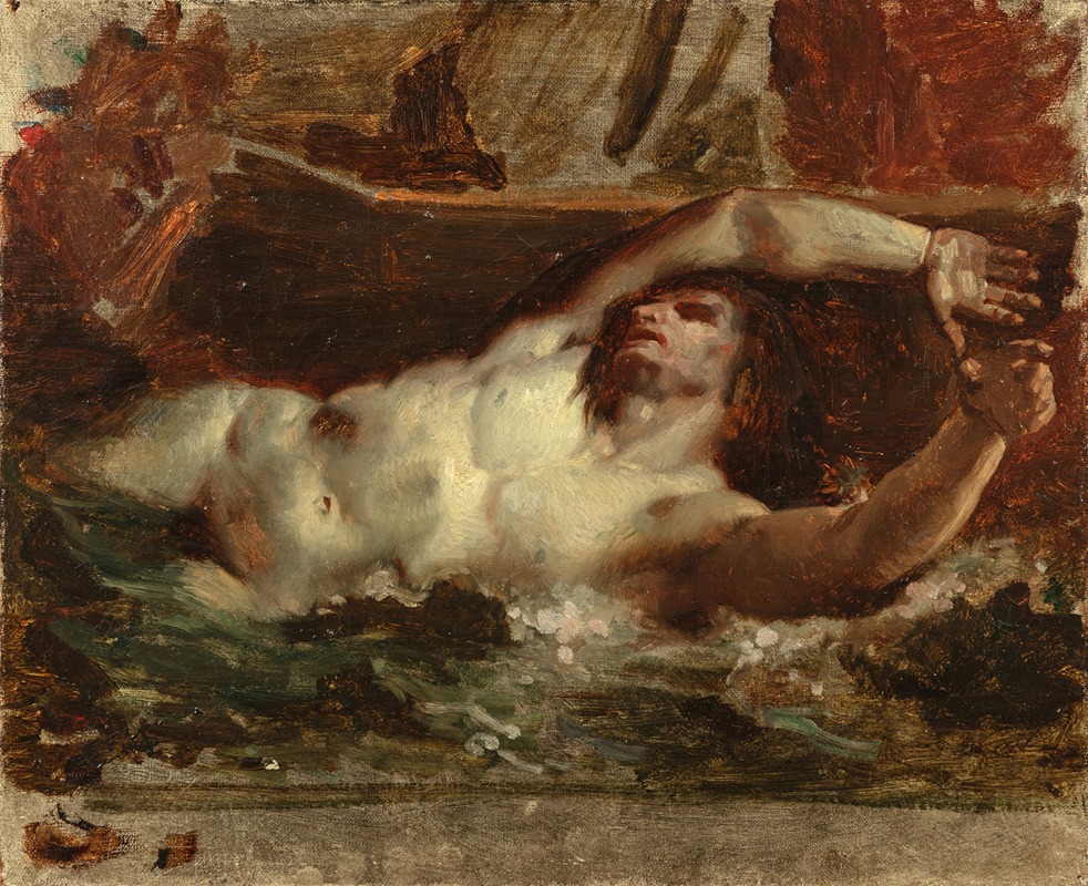 The Barque of Dante (After Delacroix) by William Bouguereau