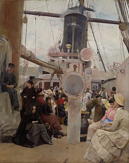 A vibrant landscape painting by Tom Roberts depicting a sunny day.